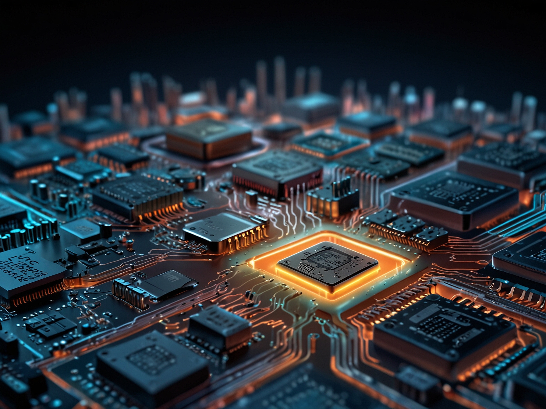 A visual representation of the semiconductor landscape, showcasing competing chip manufacturers, with Arm and Intel at the forefront, emphasizing the rivalry and market pressures they face.