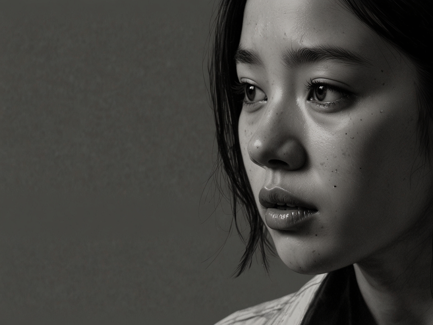 A close-up shot of Joo Eun Ho, portraying her vulnerability and strength, capturing the complex emotions she experiences throughout 'Dear Hyeri.'