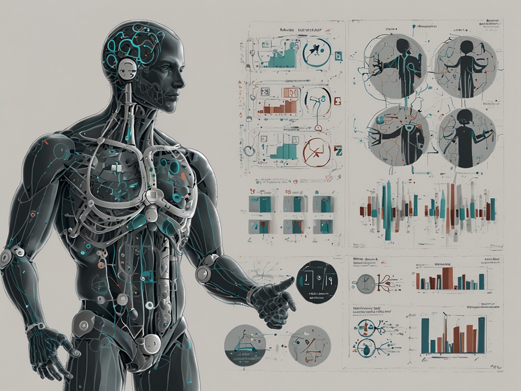 A visual representation of AI and machine learning applications in healthcare, illustrating their potential impact on patient outcomes through reliable data streams.