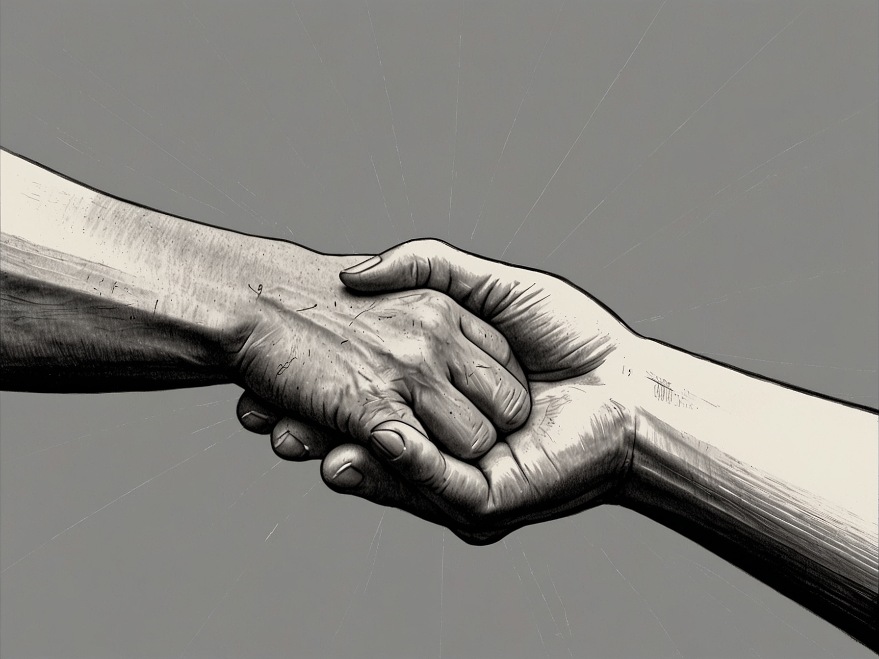 An abstract representation of trust being rebuilt through communication, with hands reaching out to each other, symbolizing unity and understanding in political discourse.