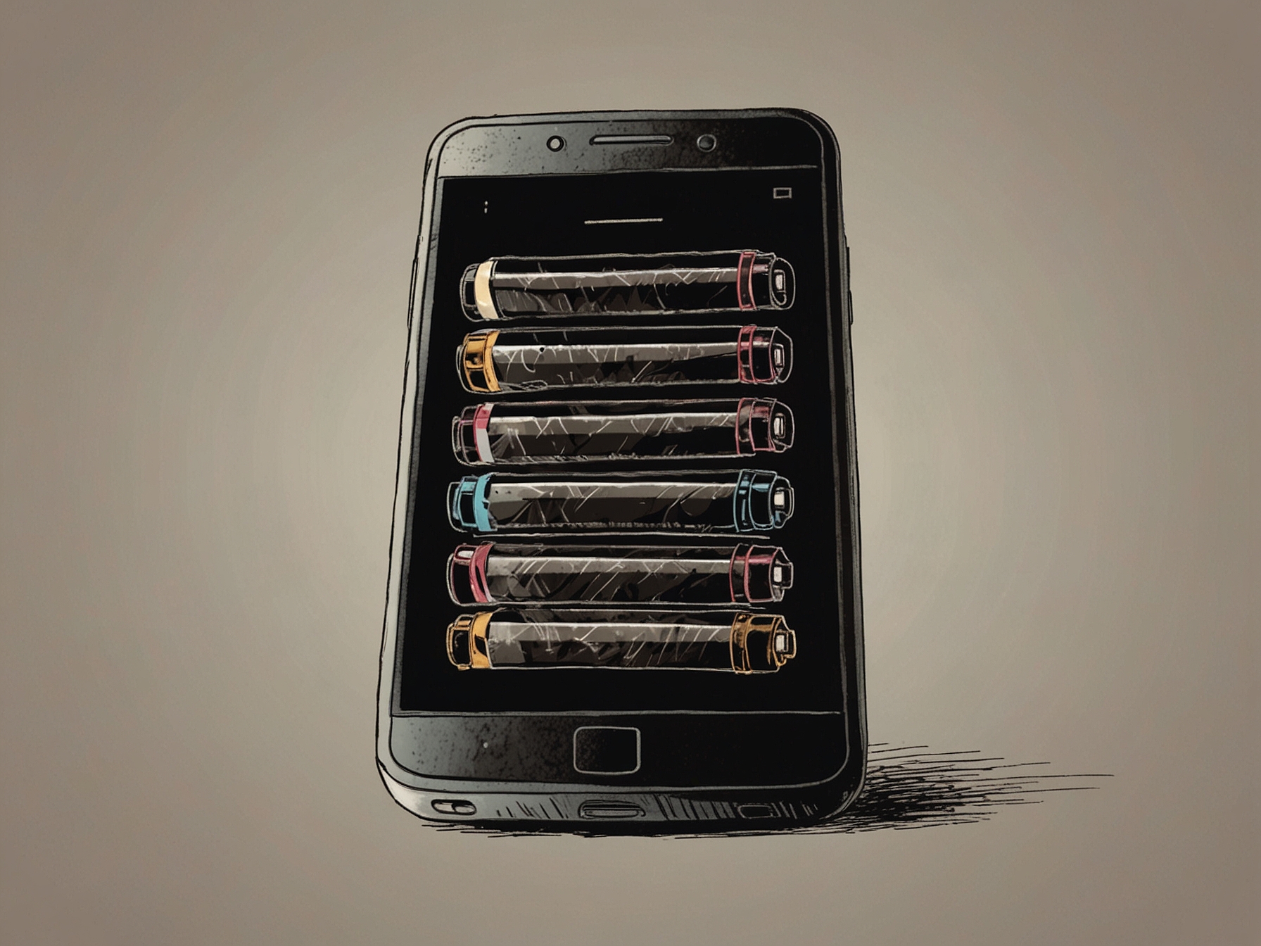 A visual representation of battery anxiety, depicting a smartphone with a low battery icon, evoking a sense of urgency and personal connection to technology.