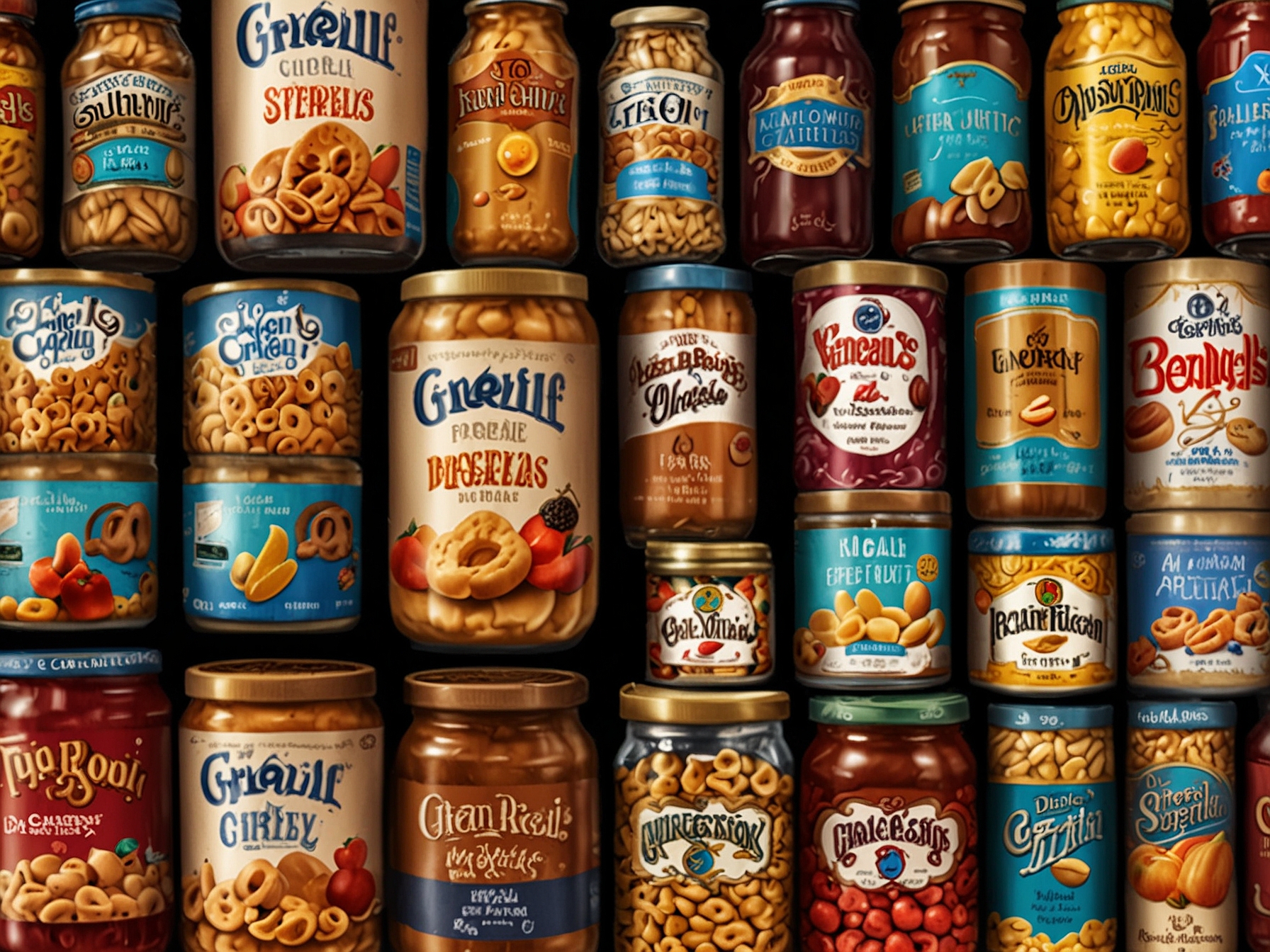 An array of General Mills products elegantly displayed, symbolizing innovation and quality, reflecting the fruitful relationship between General Mills and Ben E. Keith.