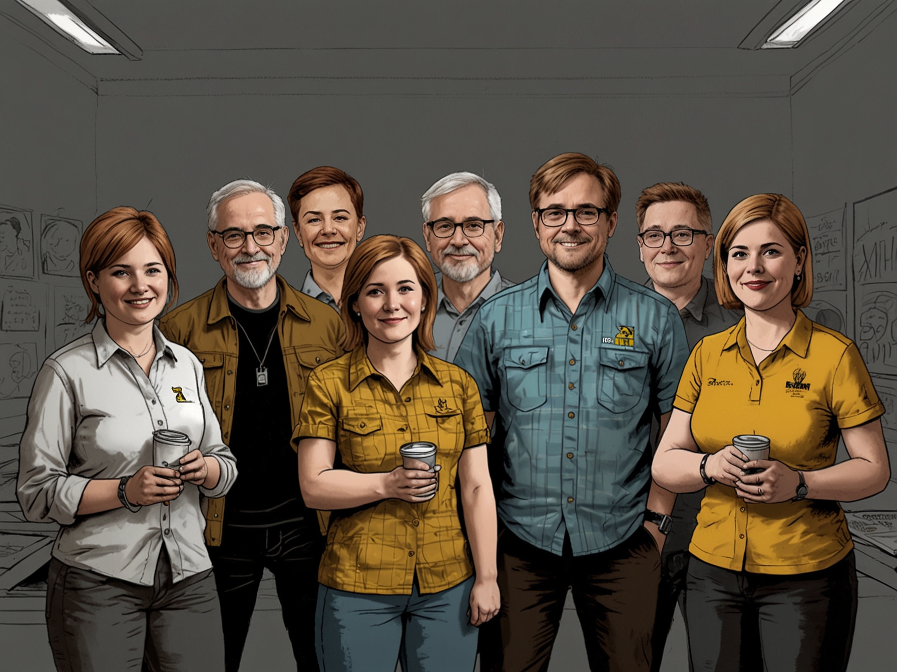 A group of SNP party members sharing their grassroots stories, illustrating the personal struggles and small victories they celebrate, embodying the heart of community activism.
