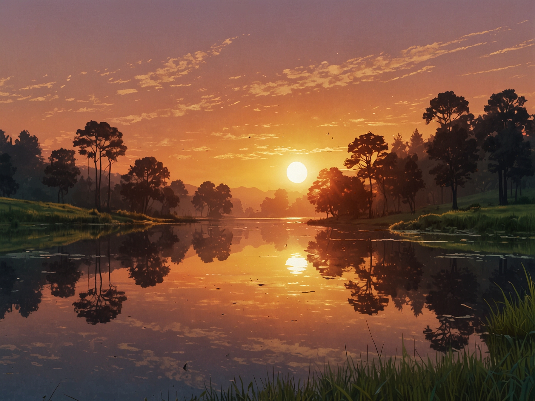 A serene landscape depicting a sunset symbolizing the transition of seasons, representing the reflective mood of assessing one's investment portfolio as summer ends.