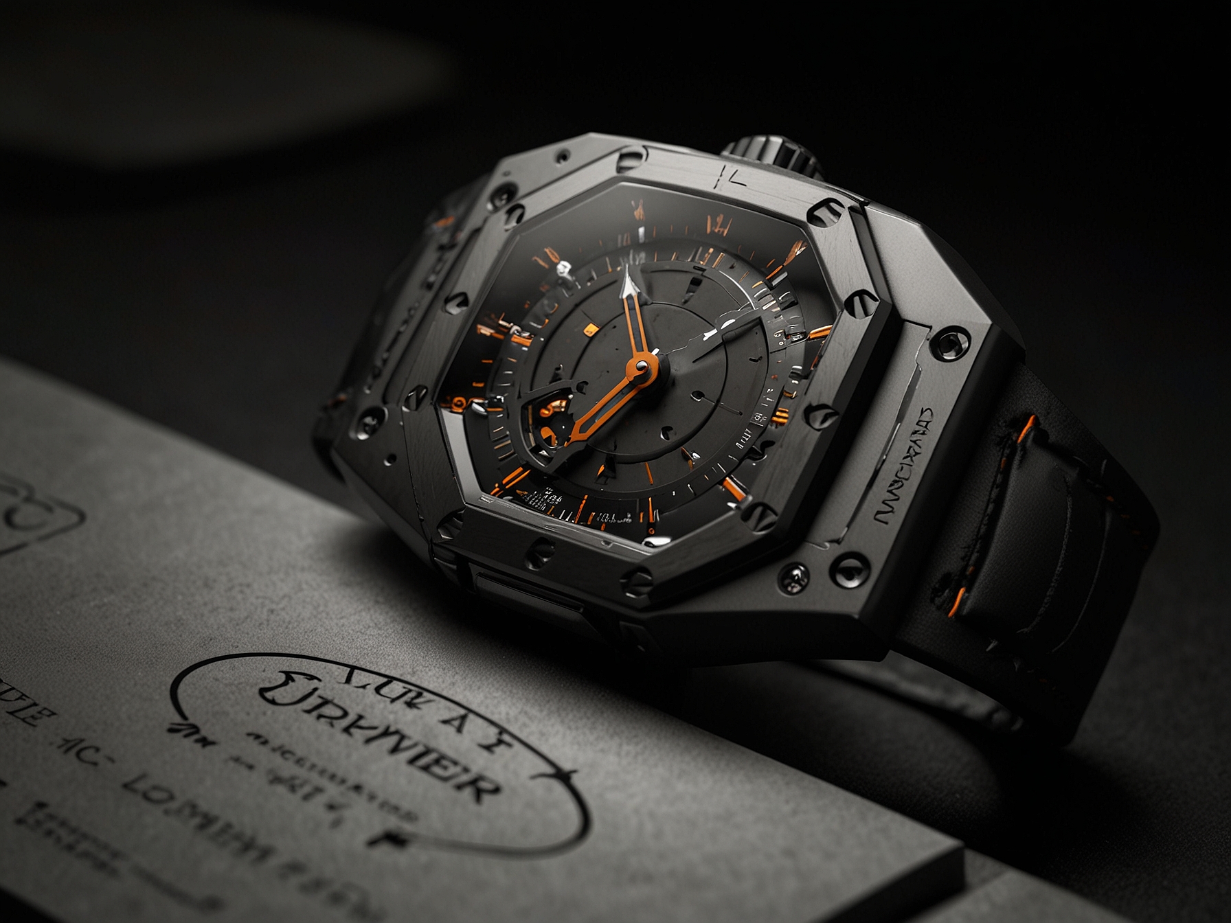 The Urwerk EMC SR-71 Limited Edition watch featuring a sleek, bold design with a mixed matte and polished finish, evoking the legendary SR-71 Blackbird's engineering prowess.