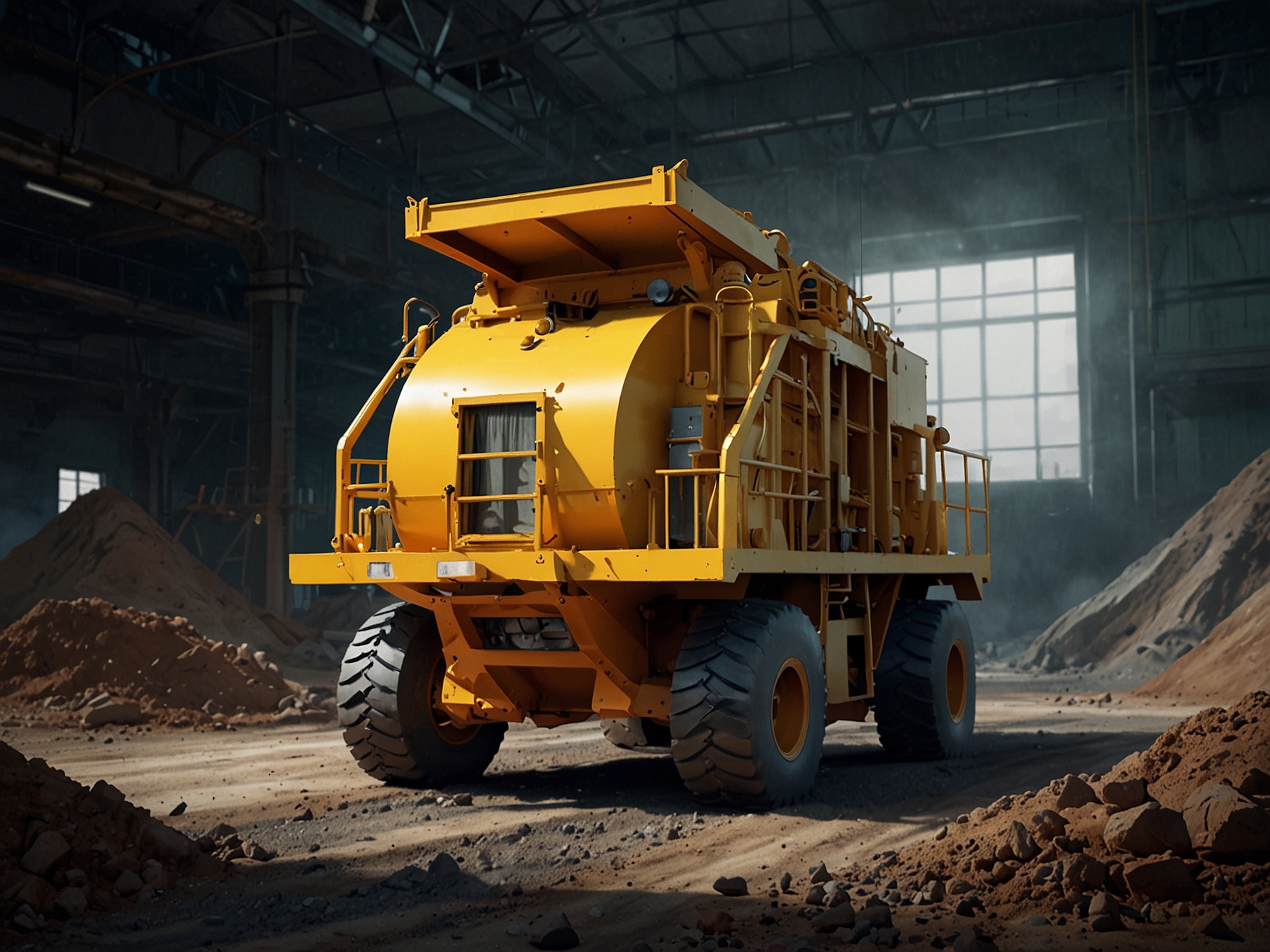 A close-up of nickel sulphide mining equipment, emphasizing the potential for high-quality nickel extraction essential for supply in the growing electric vehicle market.