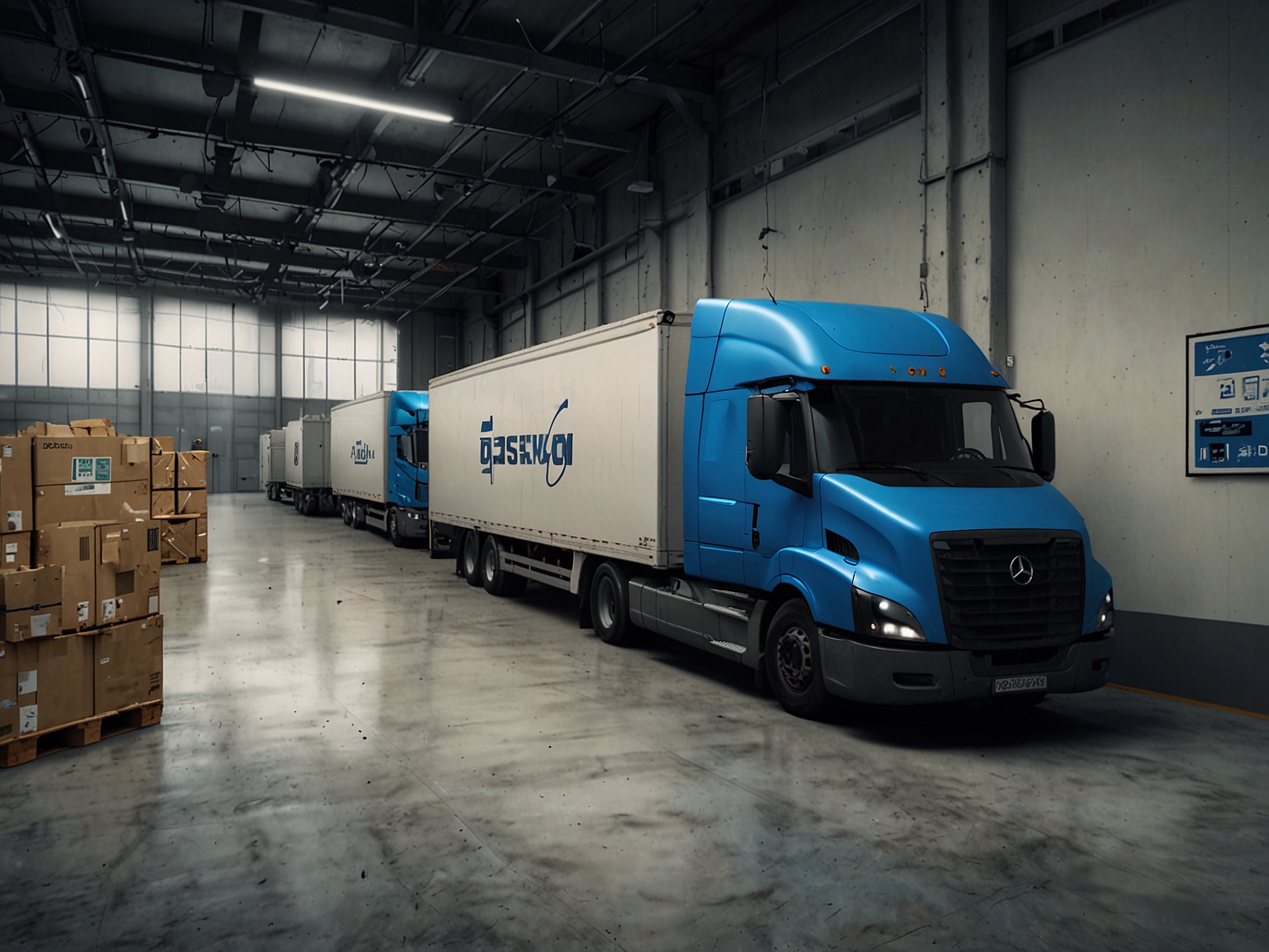 A visual representation of DSV A/S's potential future projects following the capital raised, featuring aspects like technology investments and enhanced service offerings in logistics.