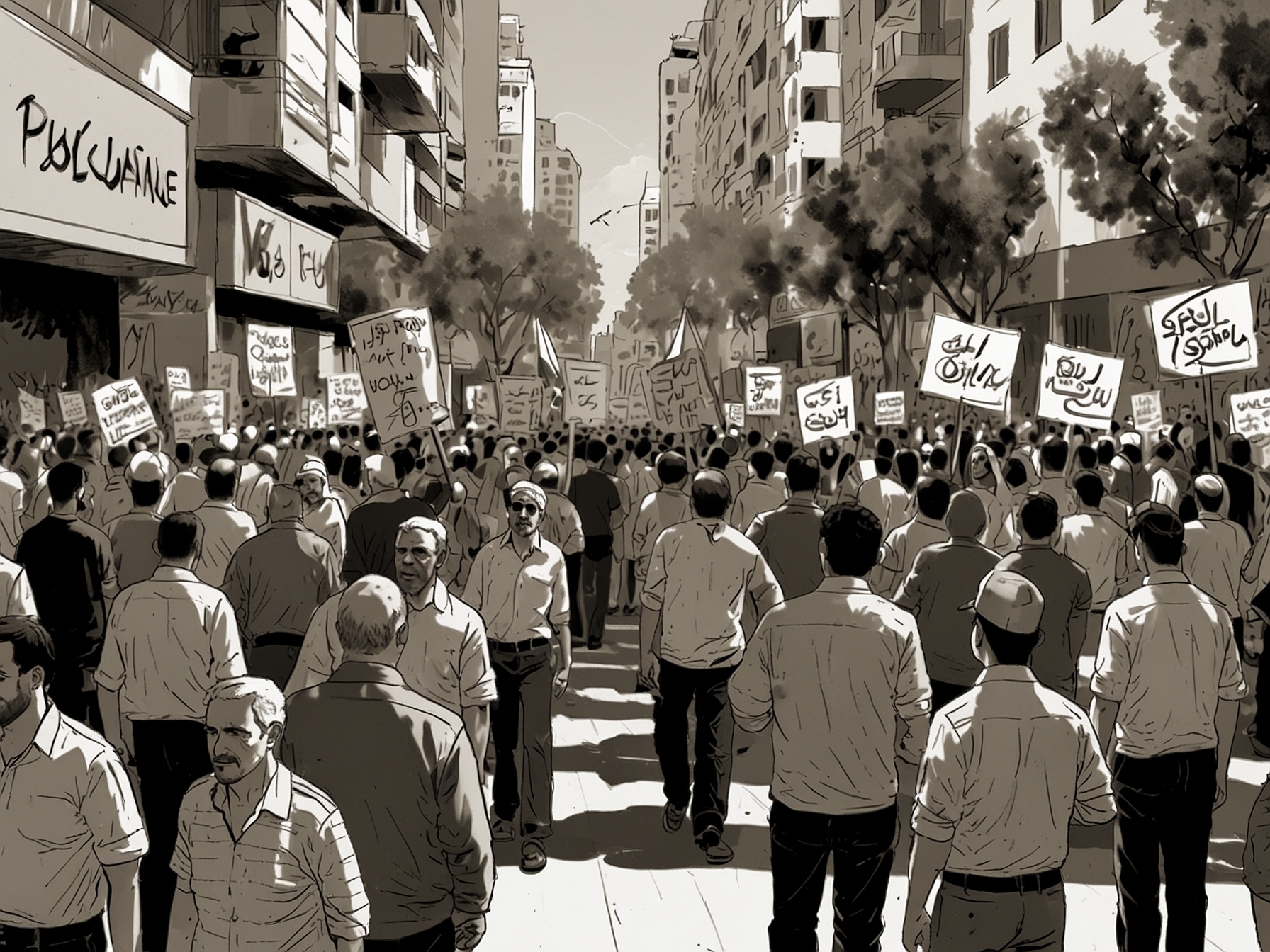 Demonstrators in Tel Aviv expressing their views on the Israel-Iran conflict, highlighting public sentiment in the midst of rising tensions and military readiness.