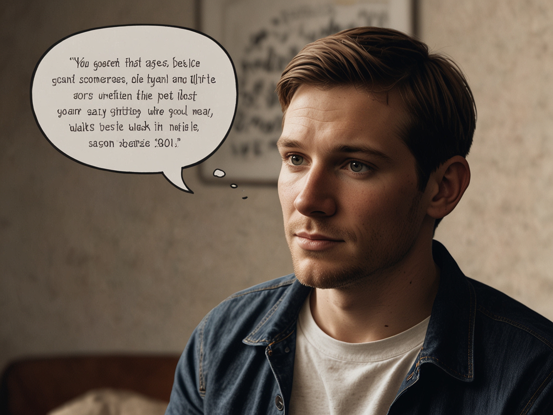 A screenshot of Cooper's heartfelt social media post, displaying his words of encouragement to himself, reflecting authenticity and vulnerability in public life.
