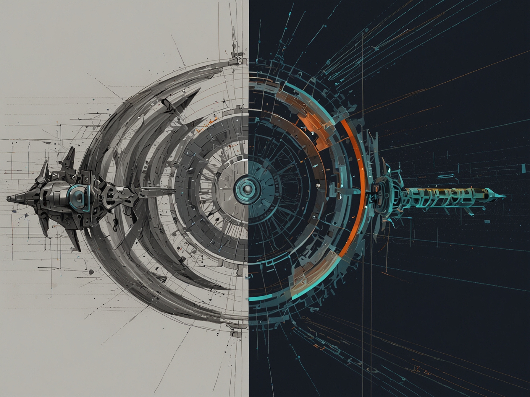 A split-screen image comparing Bytespider's speed with traditional scrapers, exemplifying its impressive 25 times faster than GPTbot, raising questions about data collection ethics.