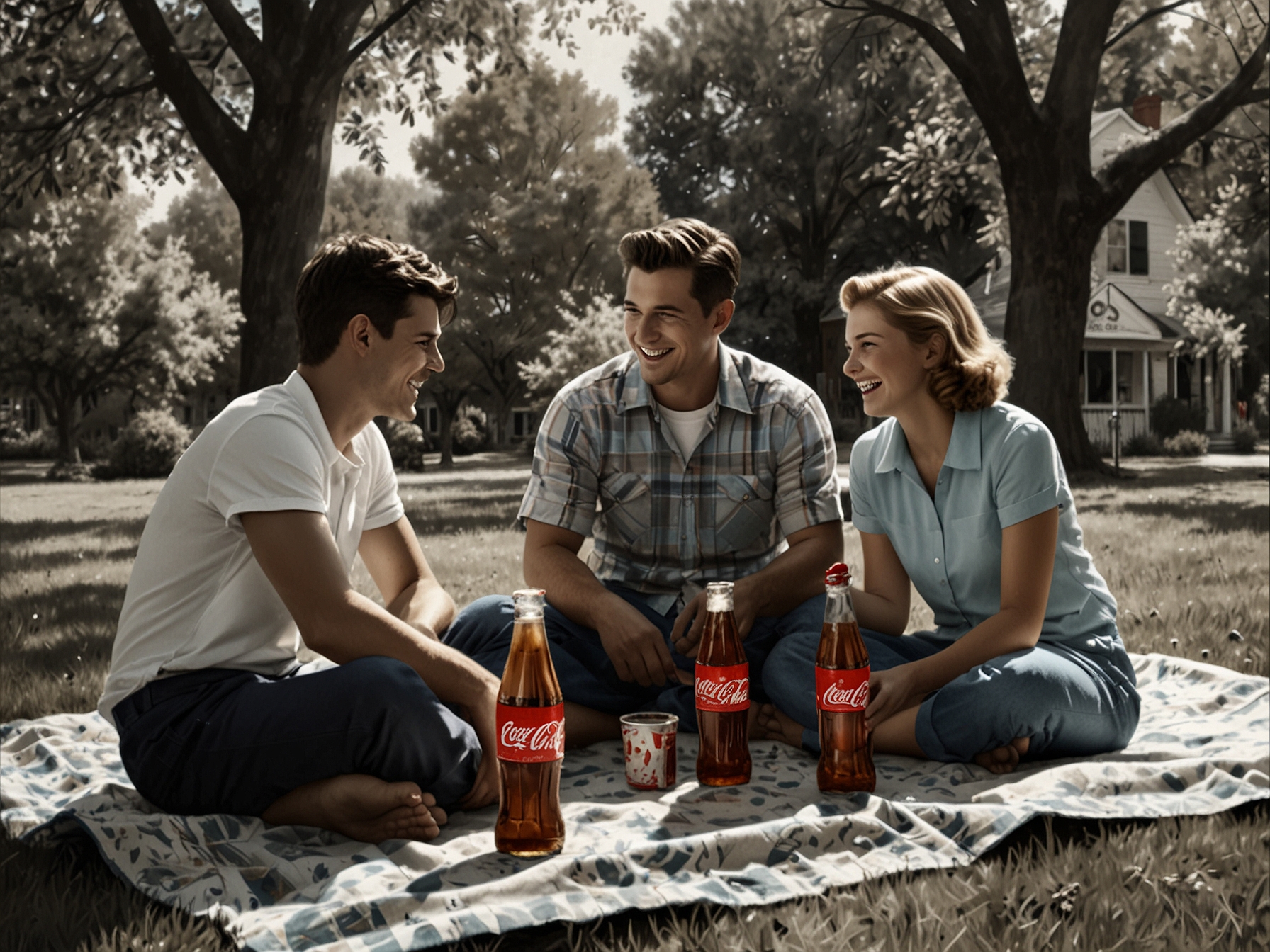 A cheerful family enjoying a picnic with Coca-Cola beverages, symbolizing brand trust and nostalgia, essential factors in considering dividend investments.