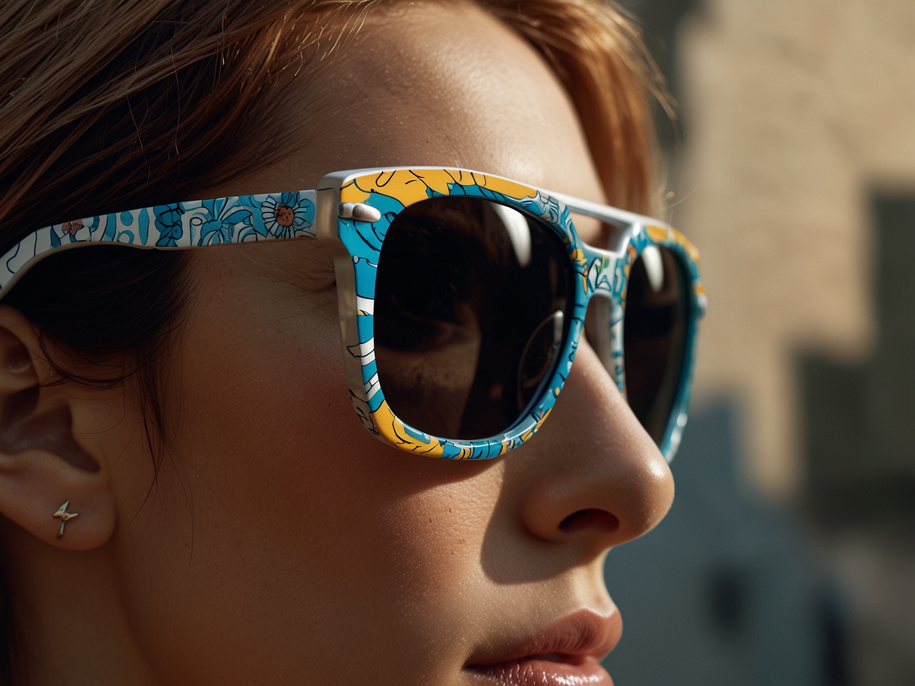 A close-up of the limited-edition K-42 paint marker included with the sunglasses, emphasizing the artistic intent of the collaboration in a styled setting.