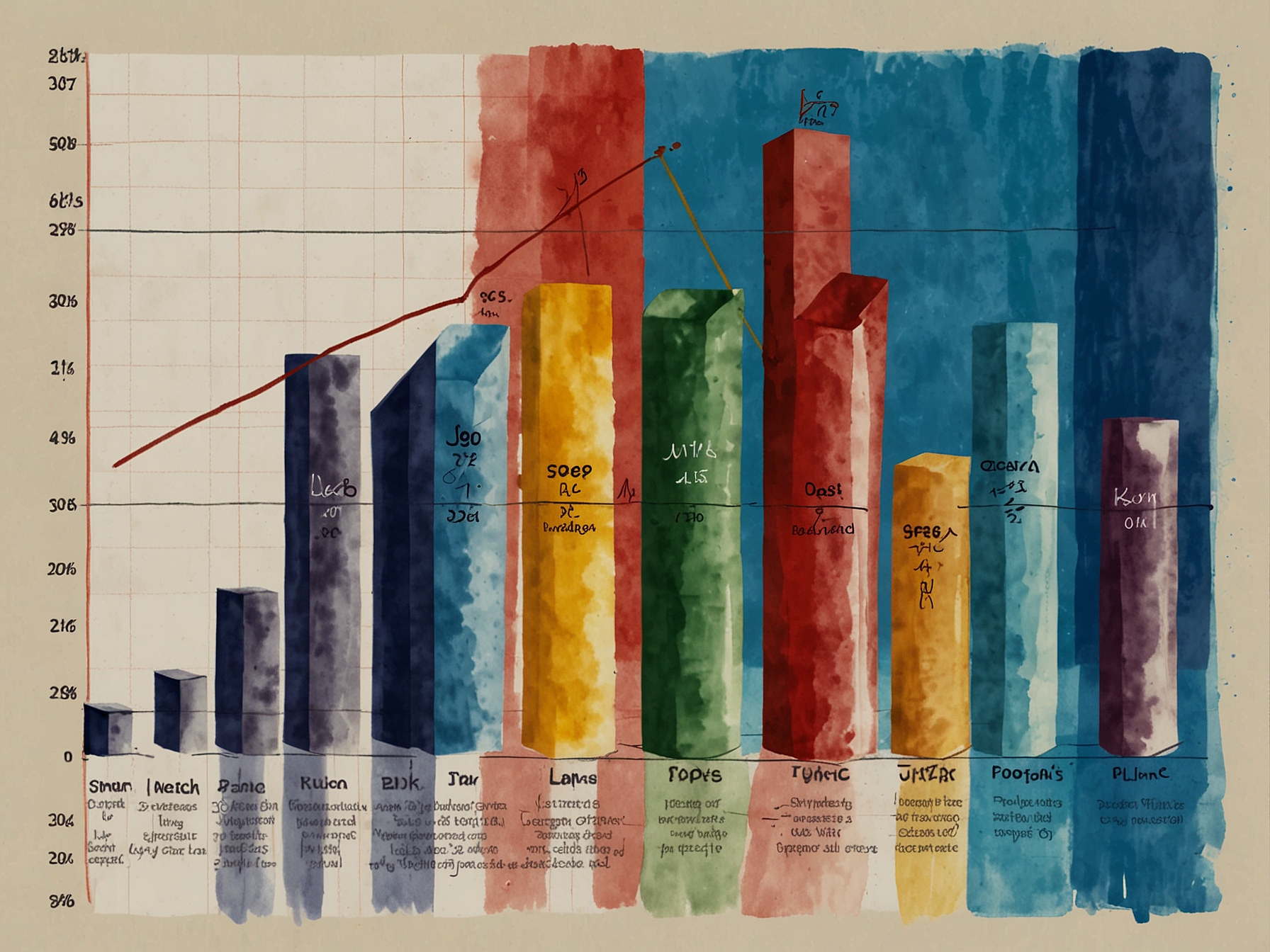 A graph illustrating Johnson & Johnson's financial performance metrics, highlighting its P/E ratio, revenue growth, and gross profits compared to competitors in the pharmaceutical industry.