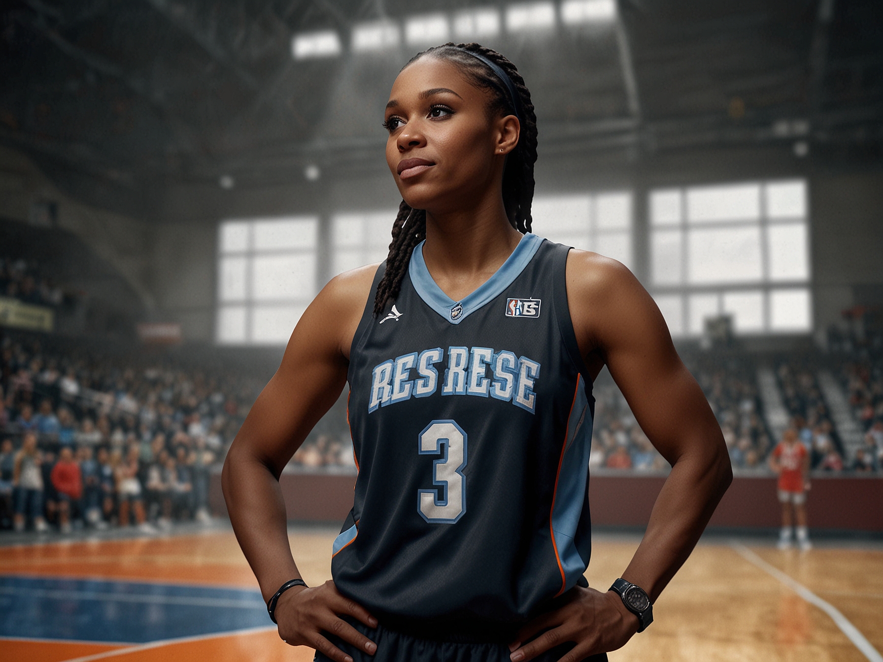 Angel Reese stands on the basketball court, passionately discussing pay equity in women's sports, highlighting her experience as an athlete in the WNBA.