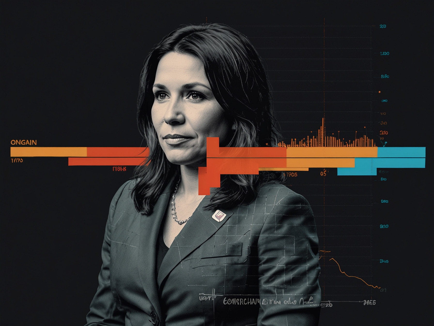 A graph depicting changing political affiliations over time, highlighting the trend of candidates switching parties, with Tulsi Gabbard's name prominently featured.