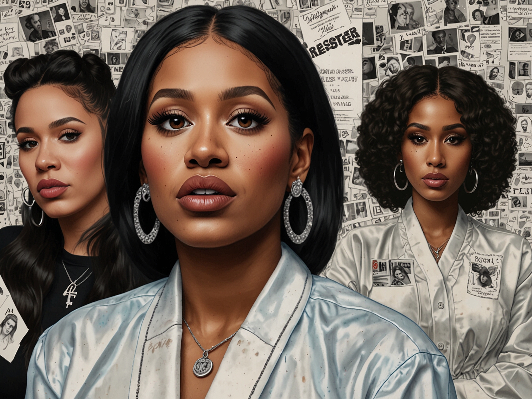 A close-up of social media posts filled with supportive messages for Cardi B, showcasing the public's reaction to her hospitalization and their empathy.