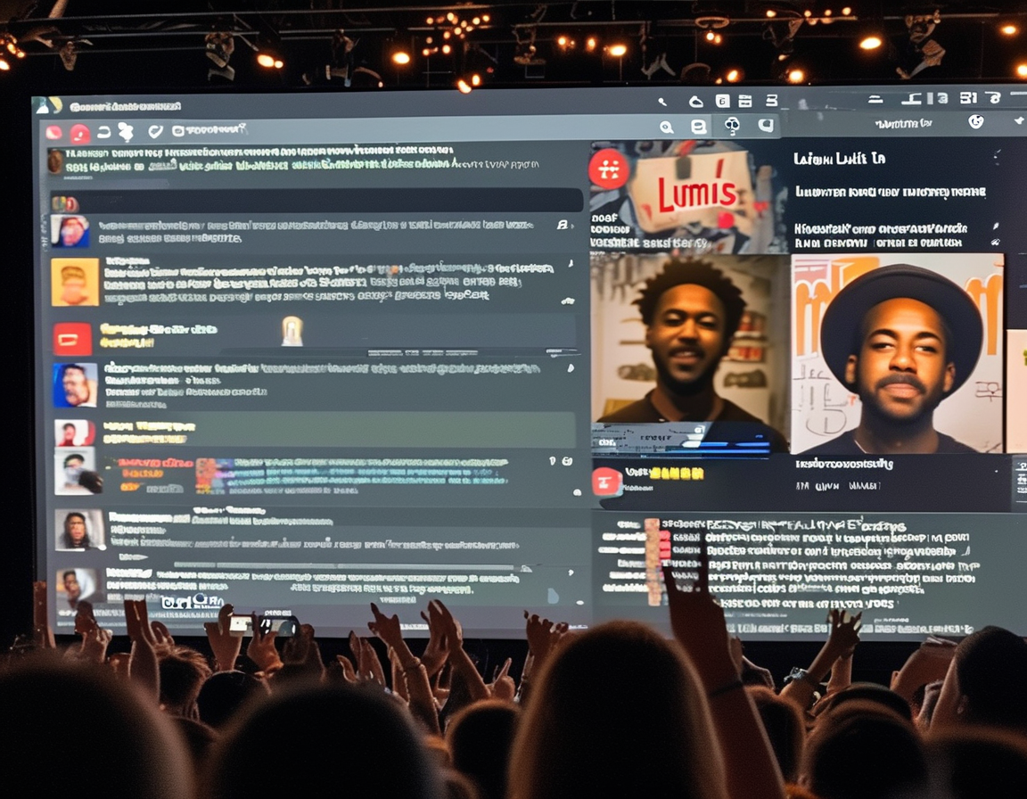 Social media reactions displayed on a screen, highlighting the mixed responses to Loomis's performance, showcasing both support and criticism.