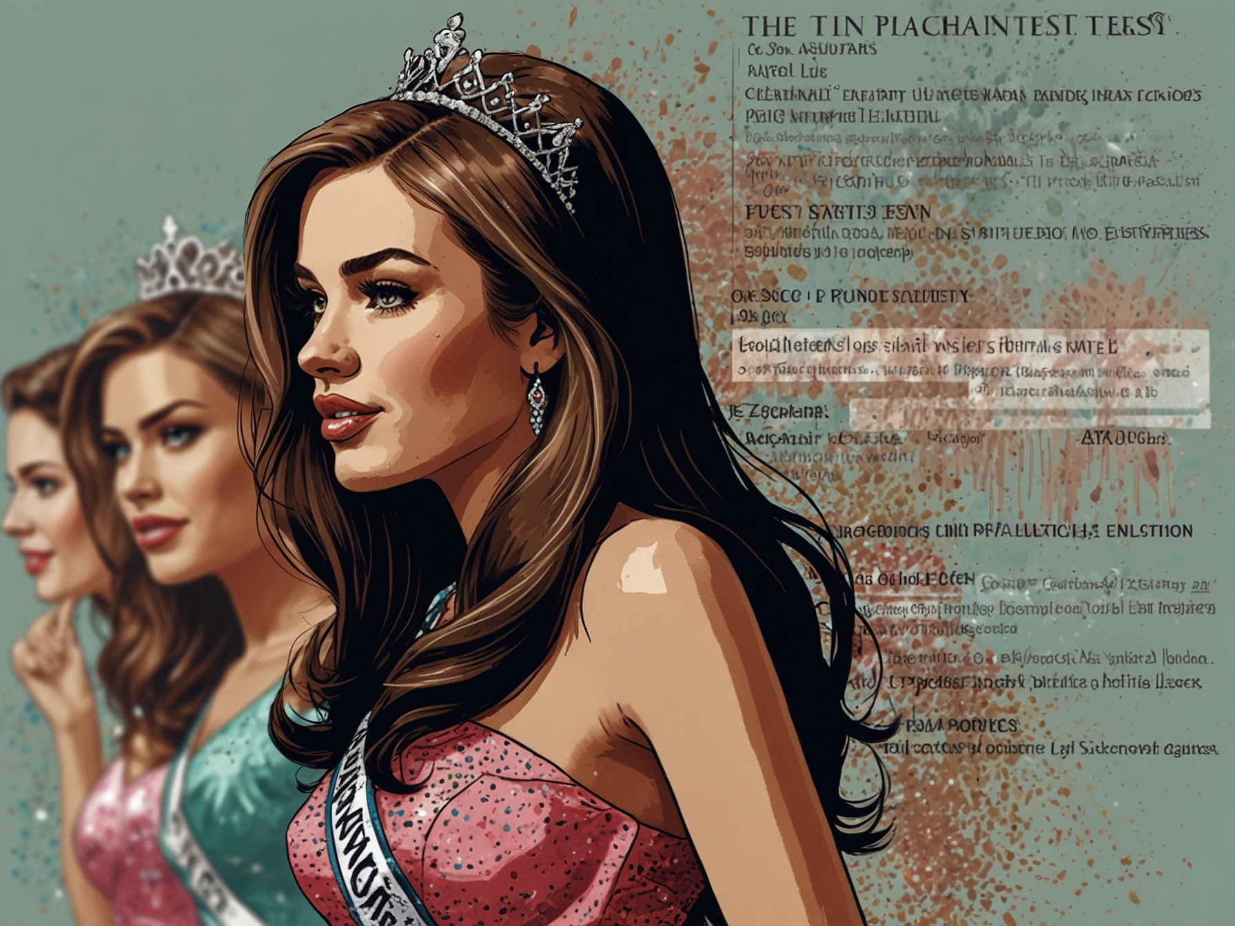 A close-up of a social media feed filled with conflicting comments about a pageant scandal, showcasing the powerful influence of public opinion on beauty contests.