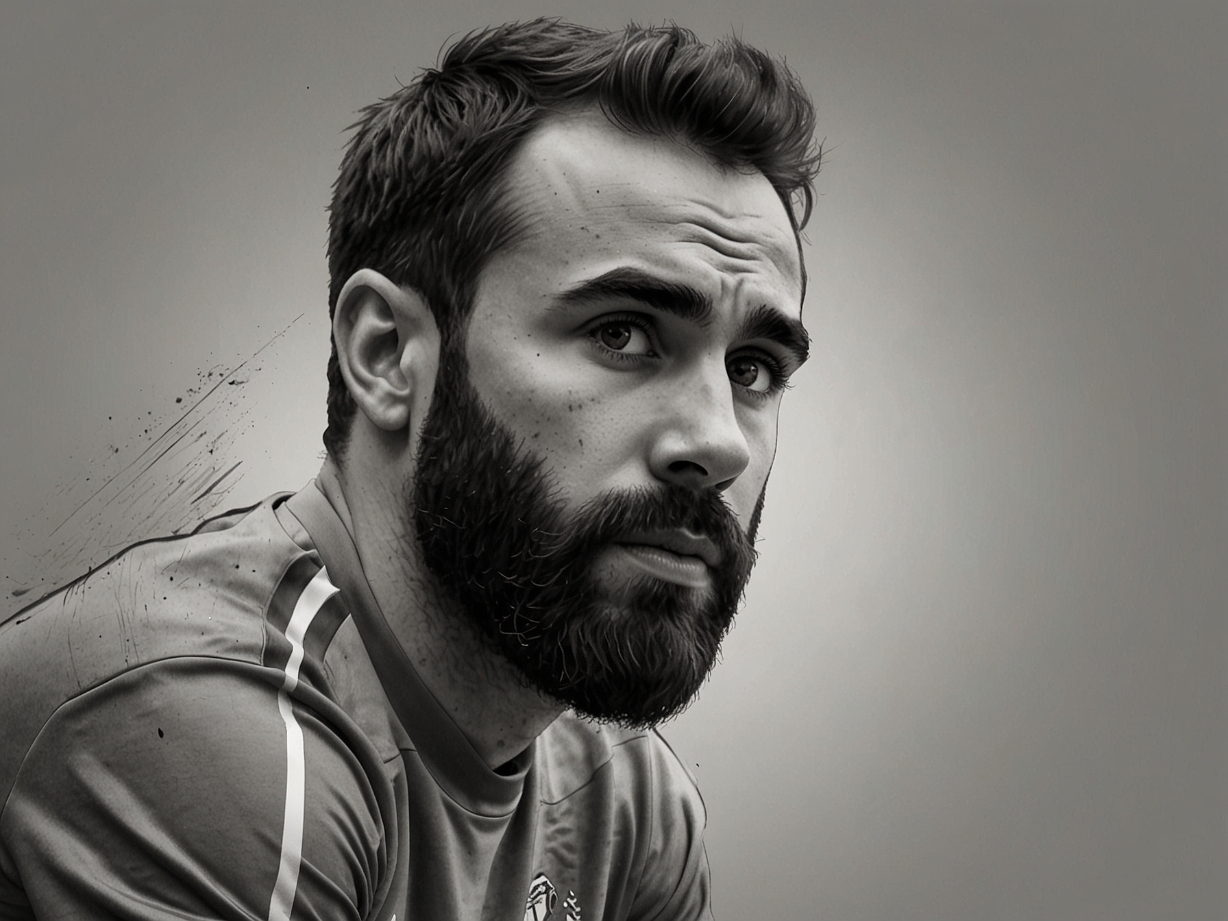 Dani Carvajal in a thoughtful pose, reflecting on team dynamics and the pressures players face in modern football, symbolizing experience and insight.