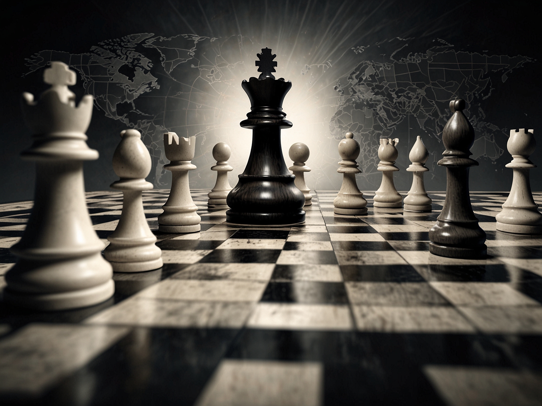 A conceptual image of a chessboard representing strategic business decisions, symbolizing the calculated nature of Cuban's actions in the world of sports management.
