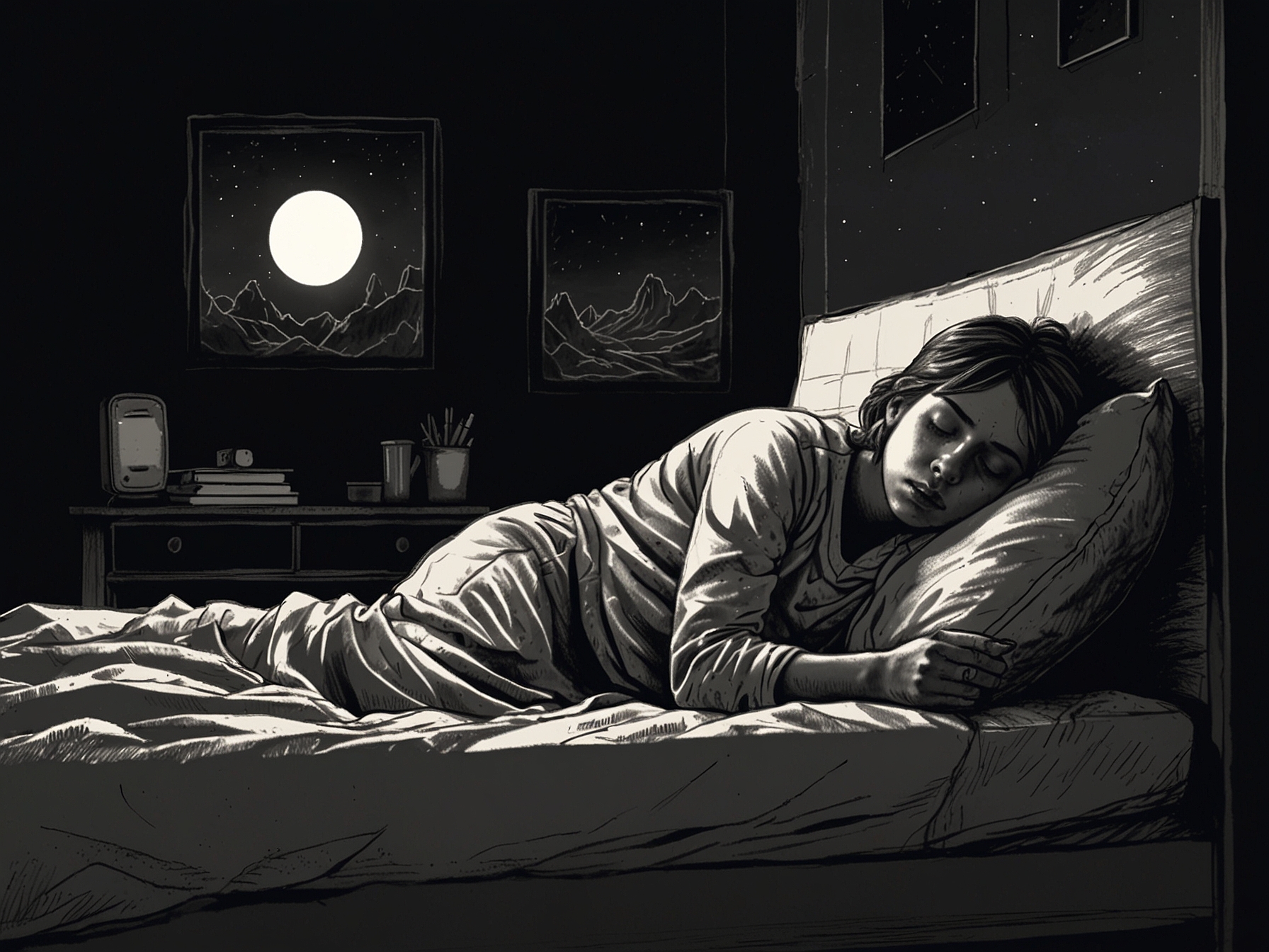 Graphical illustration of a person struggling to wake up, highlighting the potential negative health effects of losing sleep during the biannual time change.