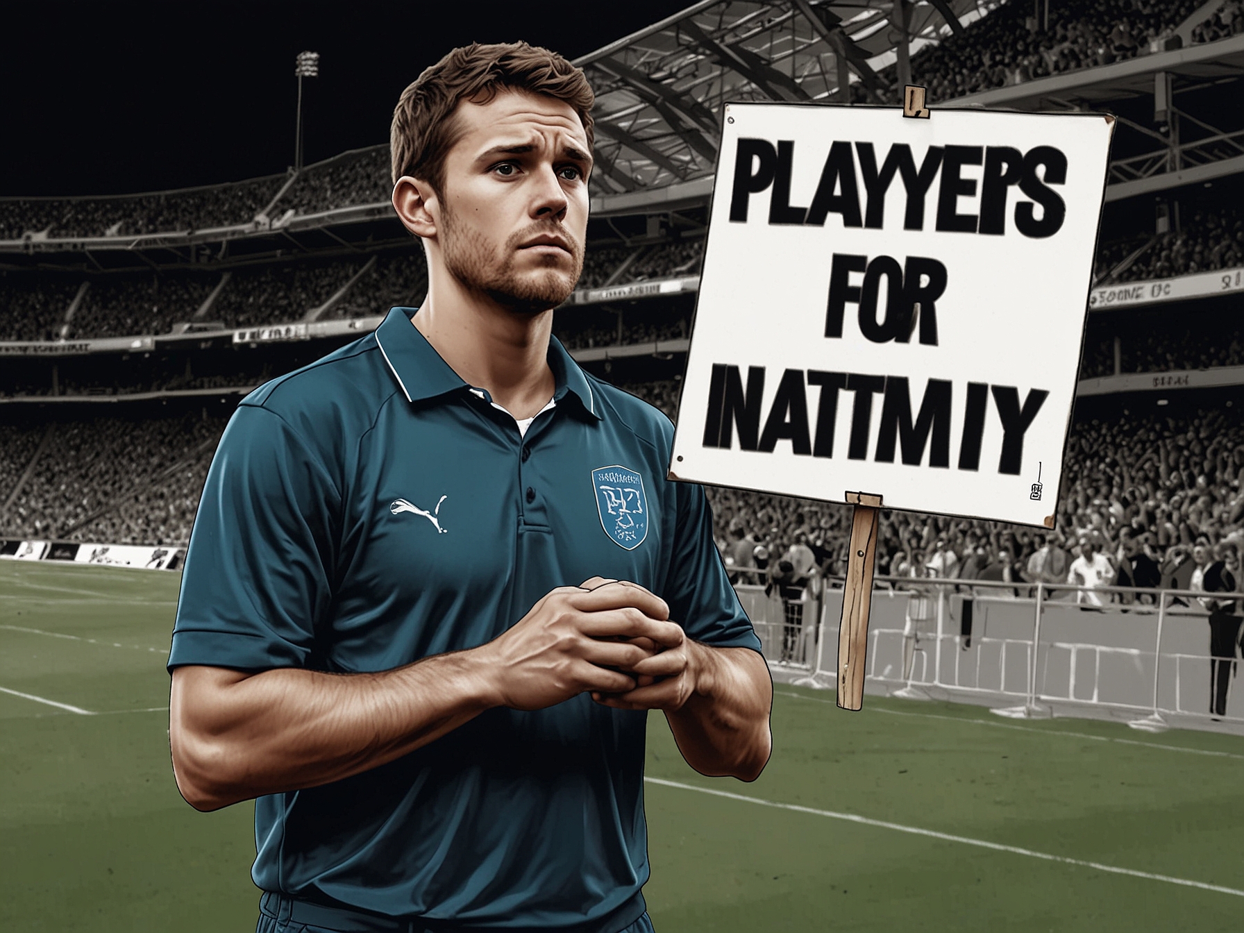 A concerned fan holding a sign advocating for player safety, representing the larger community's worries about the long-term effects of football injuries.