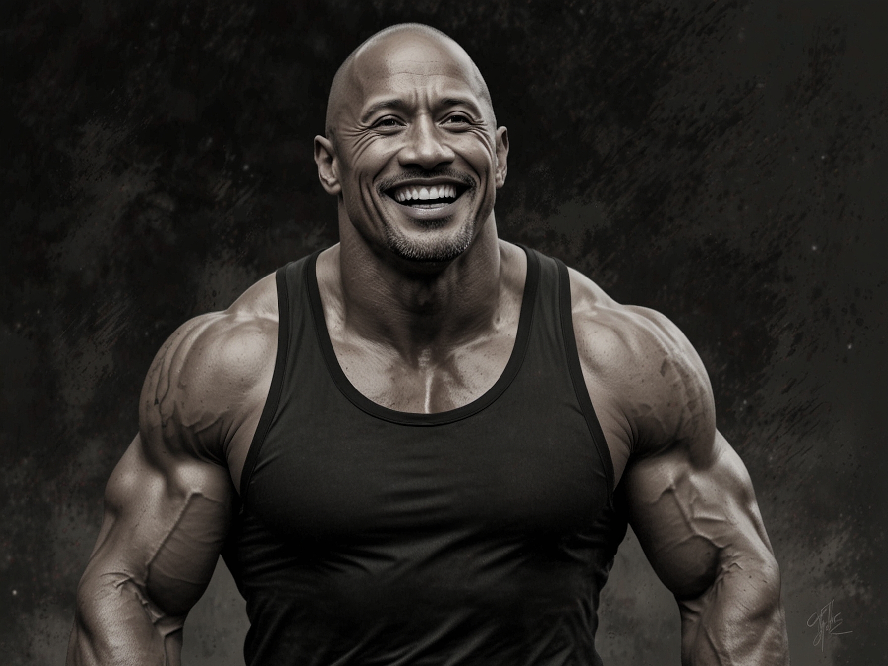 Dwayne Johnson smiling as he trains for the NYC Marathon, demonstrating his dedication to mental health awareness and inspiring others through personal struggles.