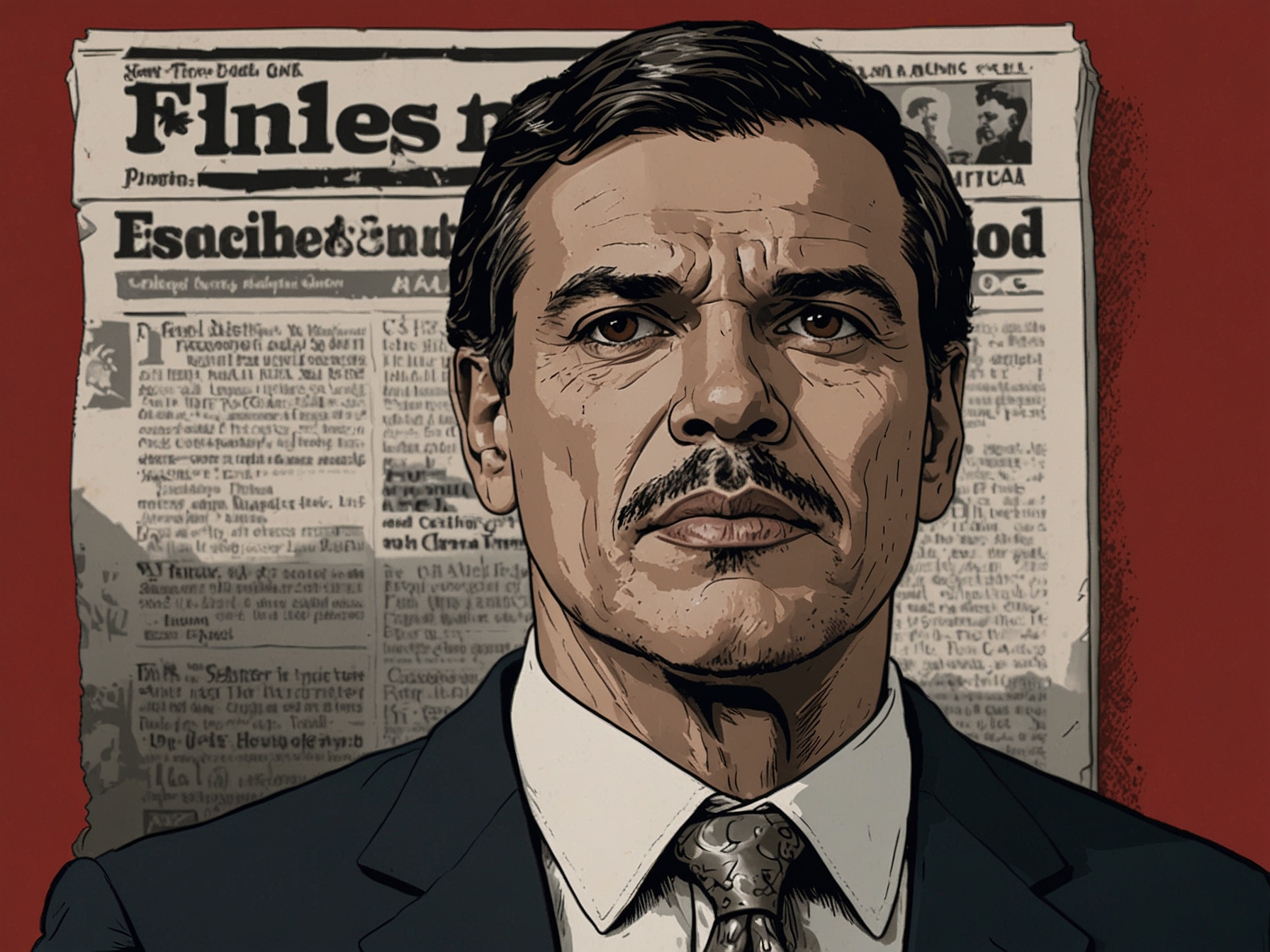 A close-up of a newspaper headline about Pedro Sanchez, reflecting the scrutiny and challenges faced by his government amid rising political extremism.