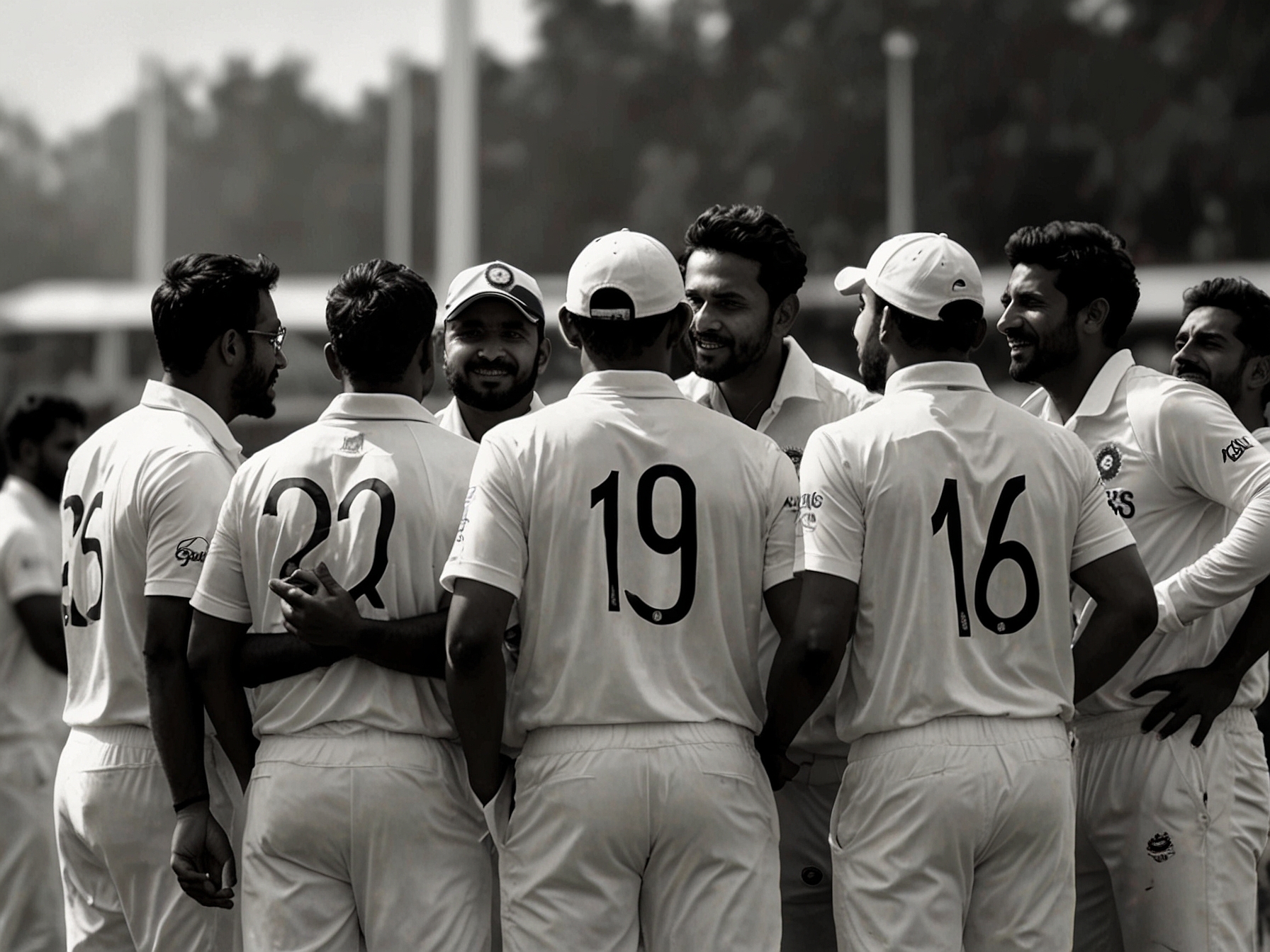 The Indian cricket team gathered for a team huddle, emphasizing unity and morale as they prepare for the decisive matches that could secure their place in the WTC Final.