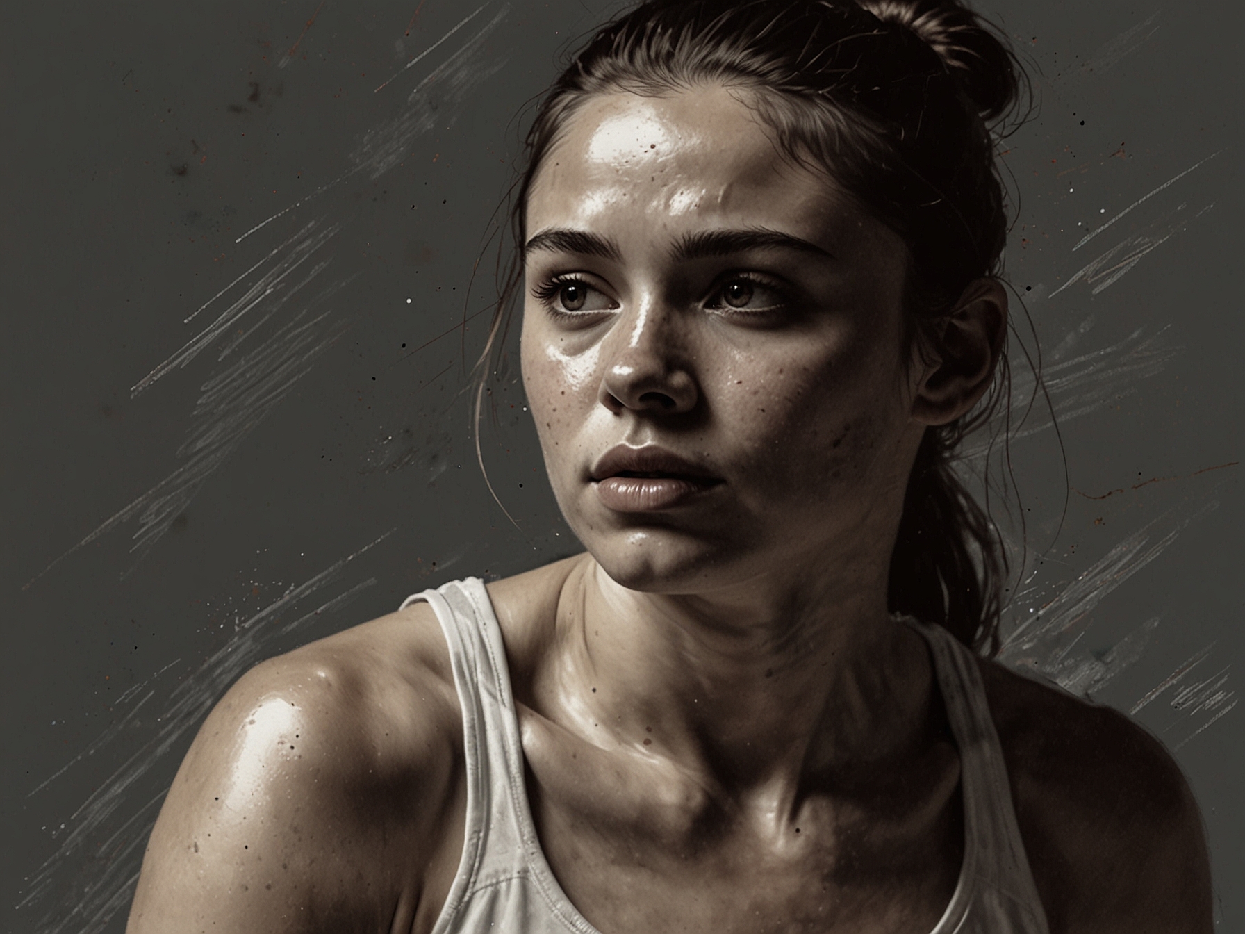 An emotional close-up of Kamila Valieva as she prepares for her performance, reflecting the determination and pressure young athletes face in the spotlight.