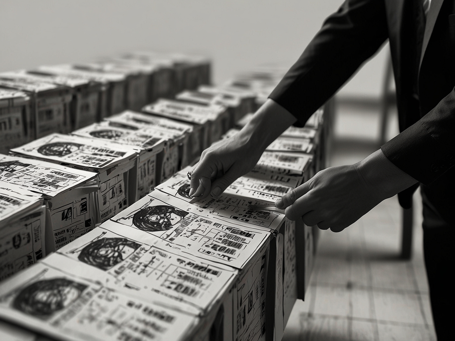 A close-up shot of ballots being counted, representing the dynamic nature of elections and the anticipation surrounding each vote that shapes the future.