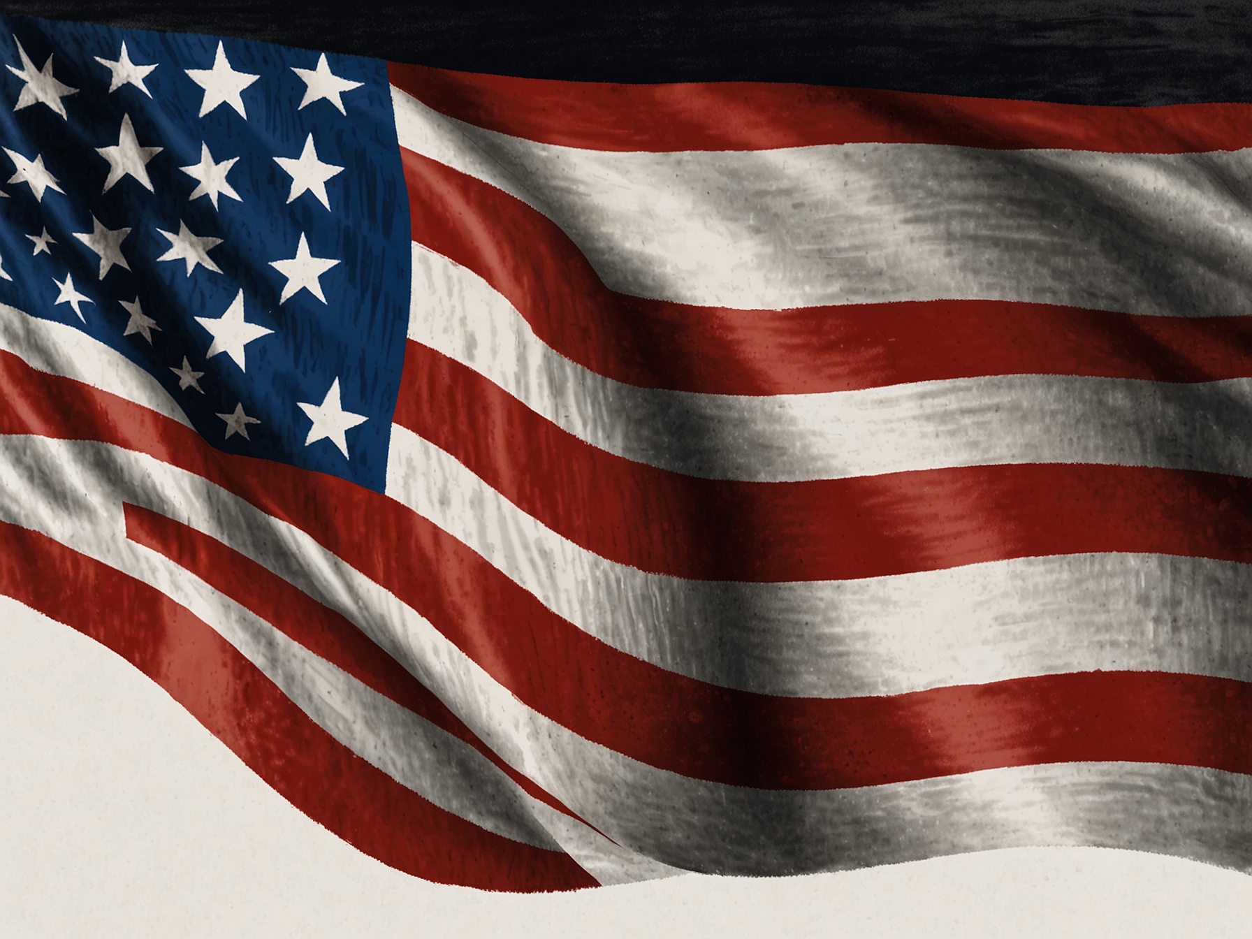 A divided American flag symbolizes the current political tensions as Tom Cole's acceptance statement aims to unite the nation and restore faith in electoral integrity.