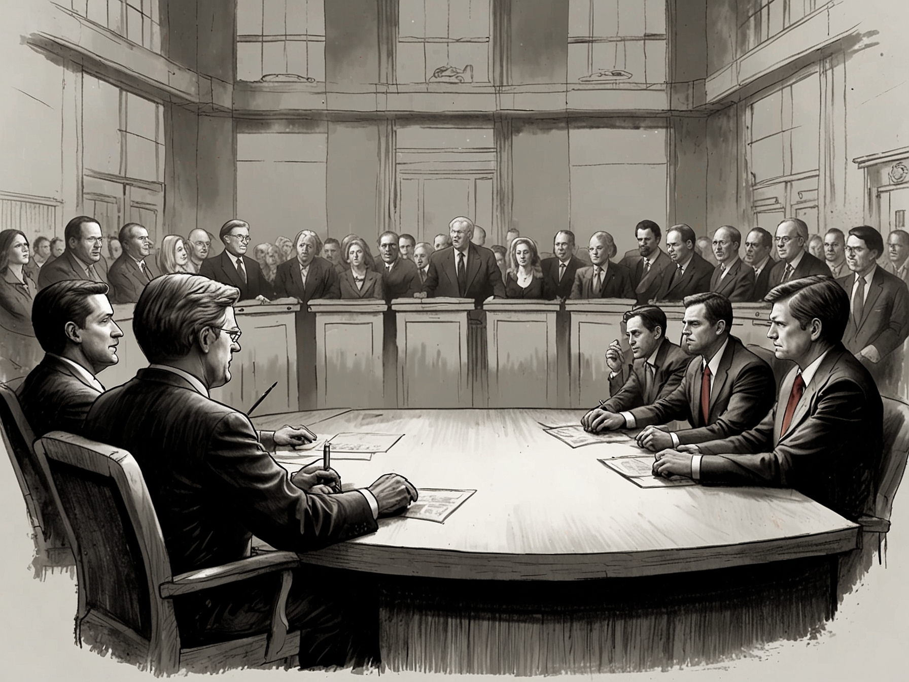 Candidates participating in a heated debate in North Carolina, highlighting the competitive political landscape as they present their views and connect with potential voters.