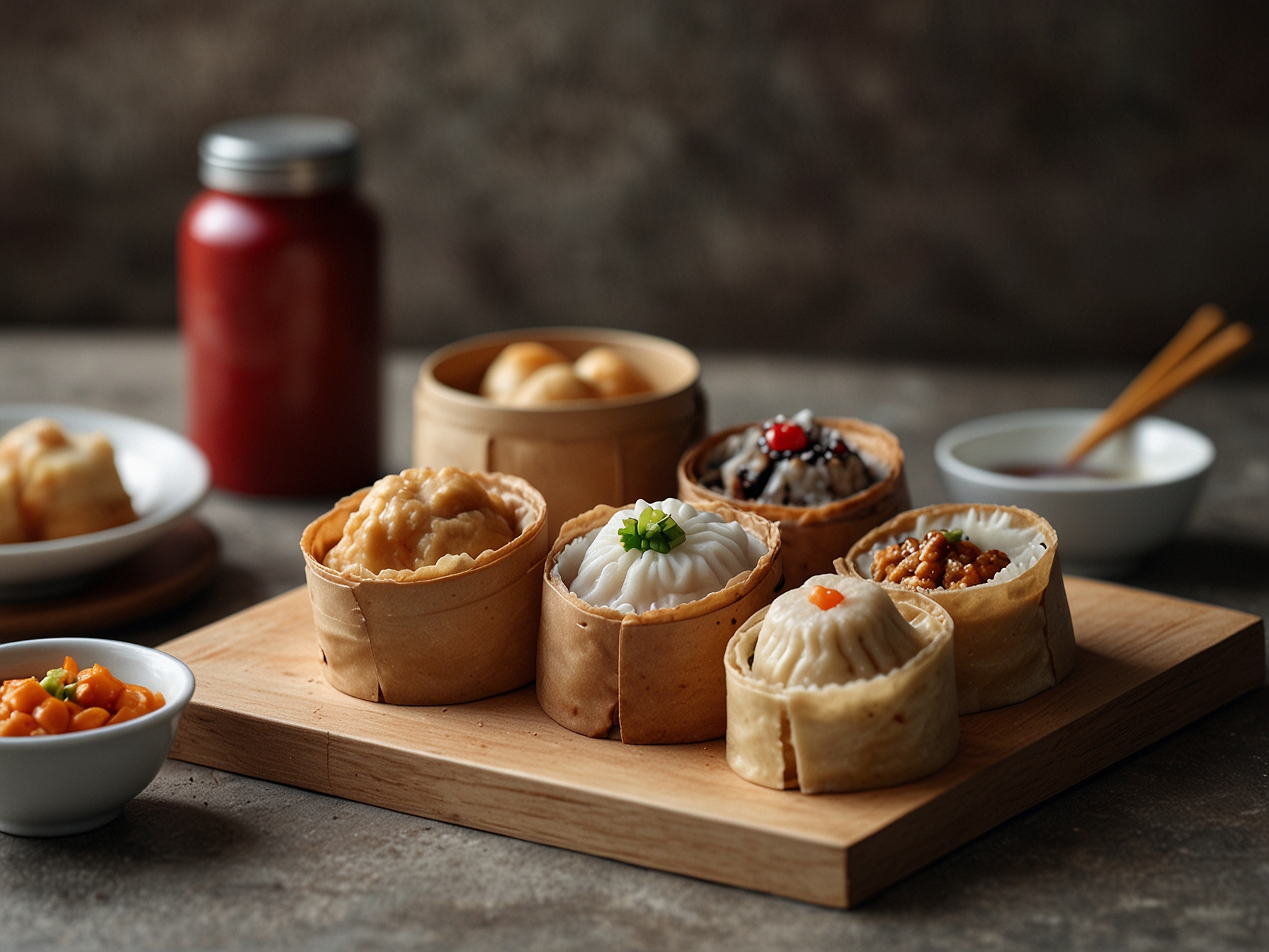 An assortment of Tim Ho Wan's signature dim sum dishes, highlighting the unique culinary offerings that Jollibee aims to incorporate into its menu.
