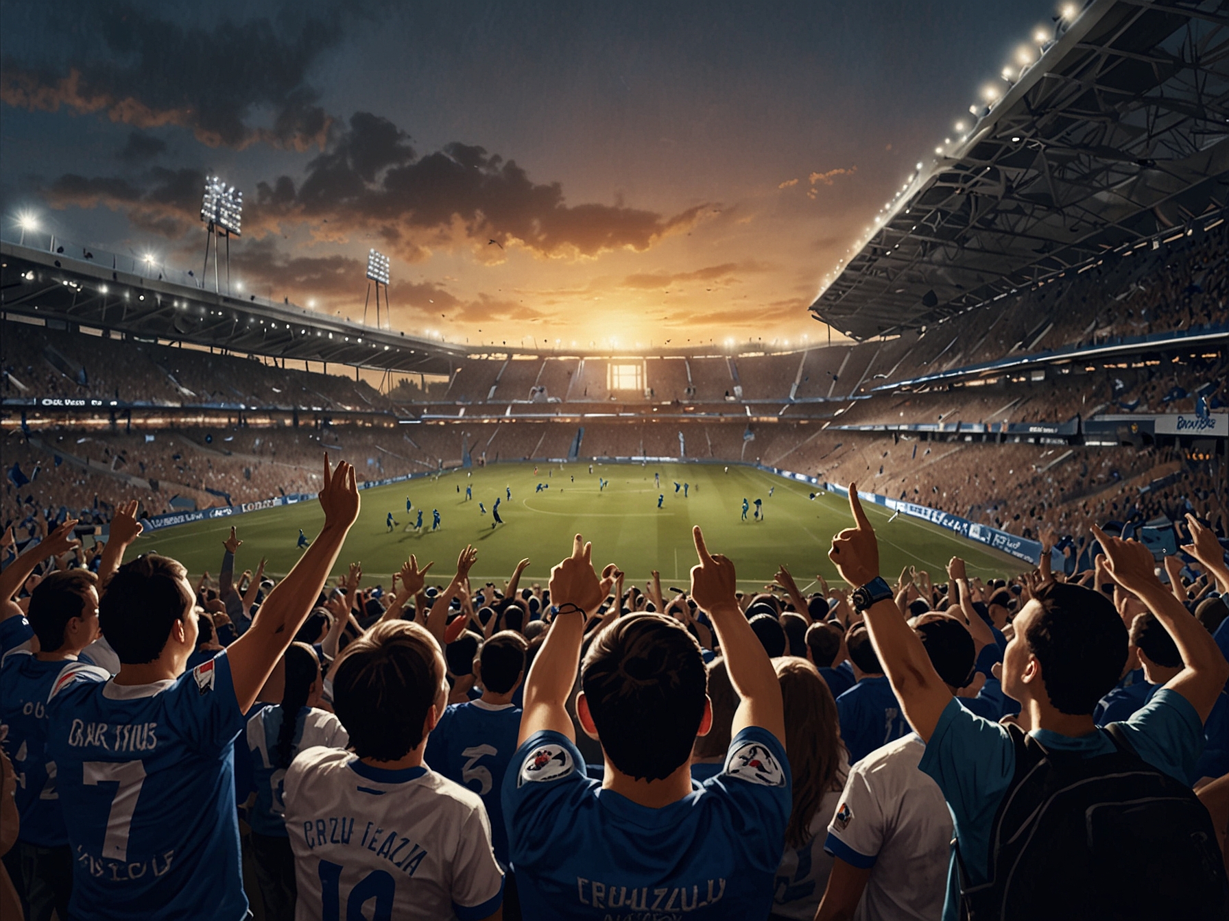 Cruz Azul fans cheering at their home stadium, emphasizing the excitement and passion of supporters, which influences the club's venue decisions.