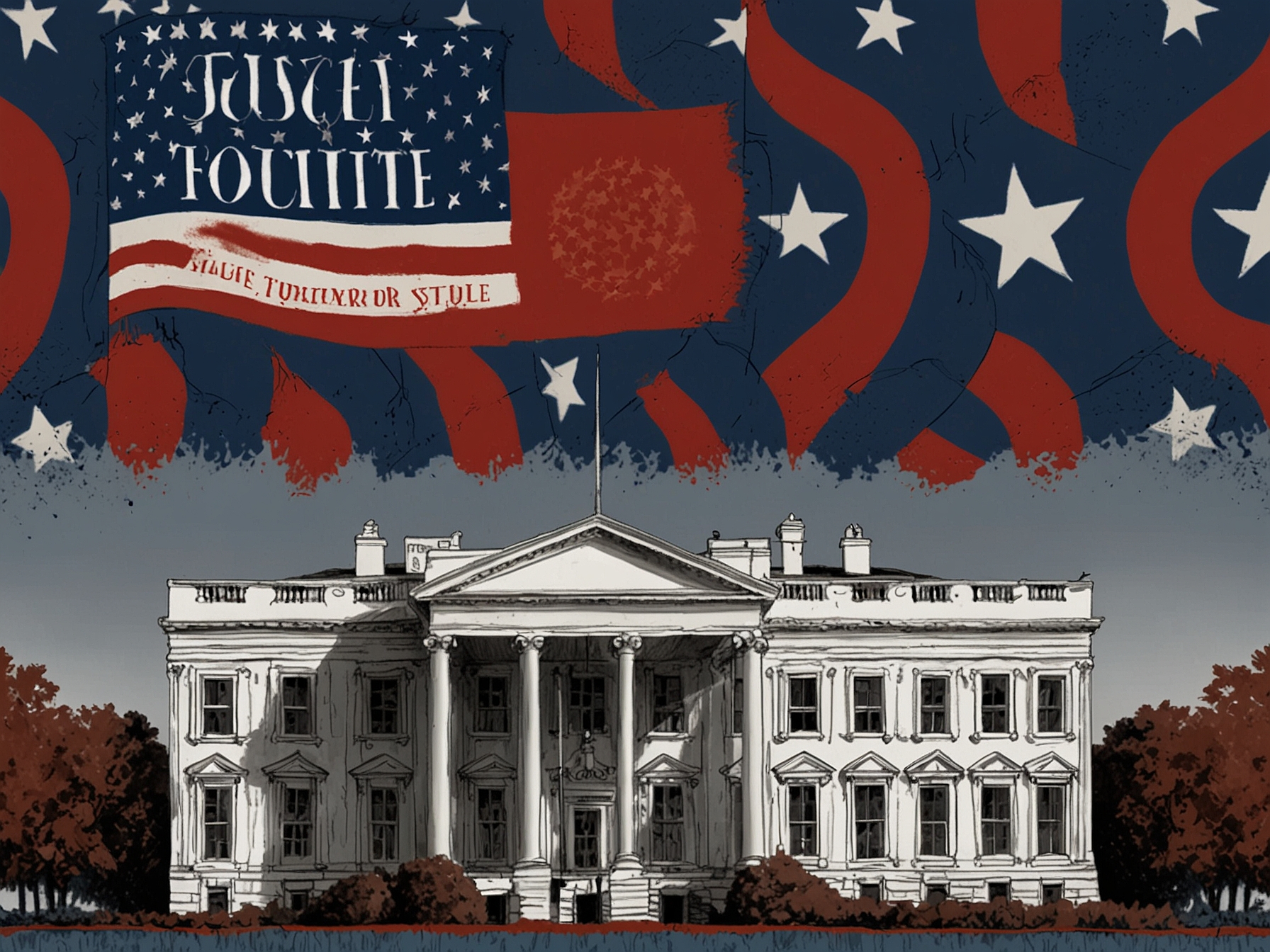 An image of the White House with a banner celebrating Susie Wiles' appointment, illustrating the significance of women breaking through political glass ceilings.