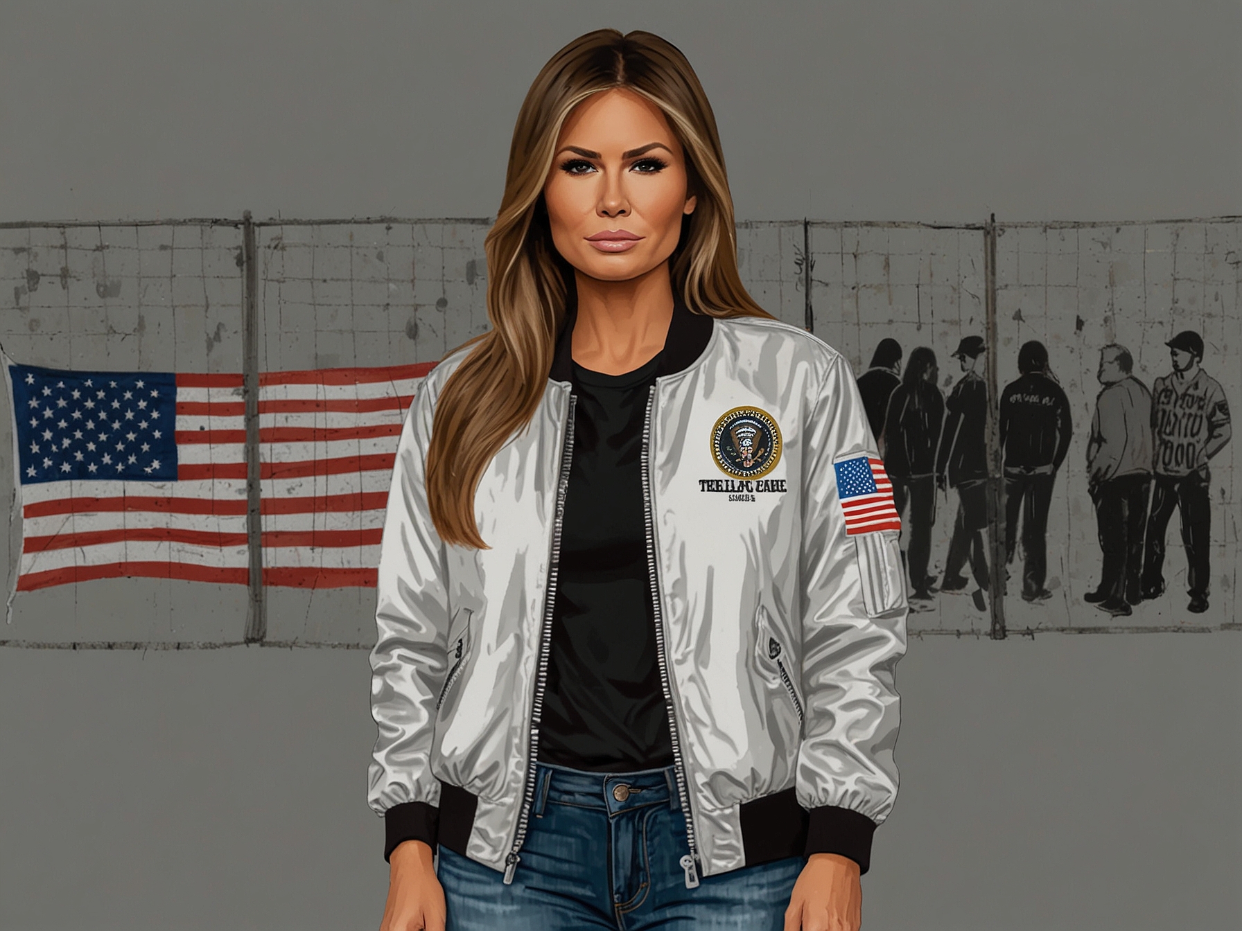 Melania Trump wearing the controversial 'I Really Don’t Care' jacket while visiting a border facility, evoking a mix of outrage and confusion from the public and media.