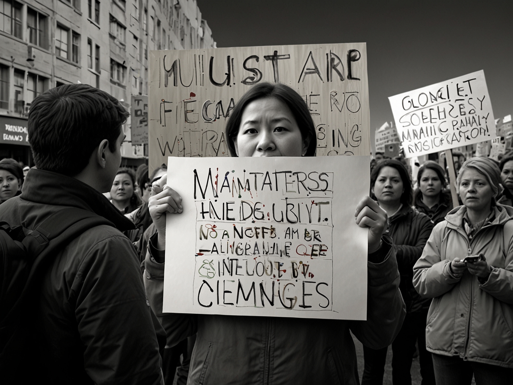 A demonstrator holds a sign advocating for immigrant rights, illustrating community reactions to the recent immigration ruling and calls for change.