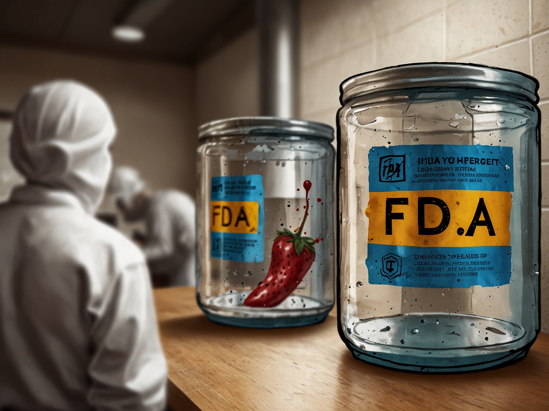 An FDA logo with a warning sign representing ongoing monitoring of food safety and the critical role of consumers in remaining informed.