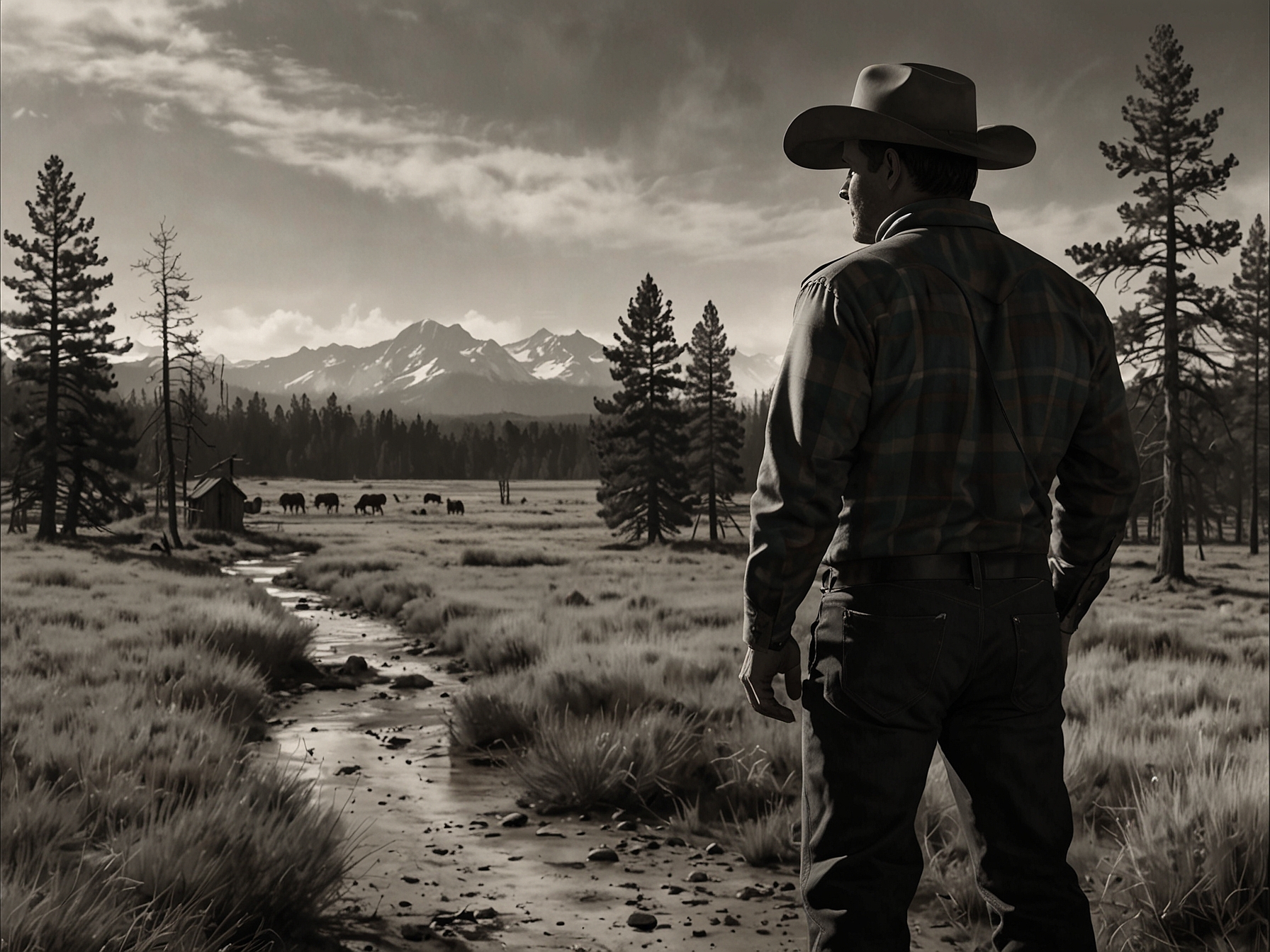 Concept art imagining a new lead character stepping into Dutton’s shoes, illustrating the potential changes and directions of Yellowstone should Costner leave.