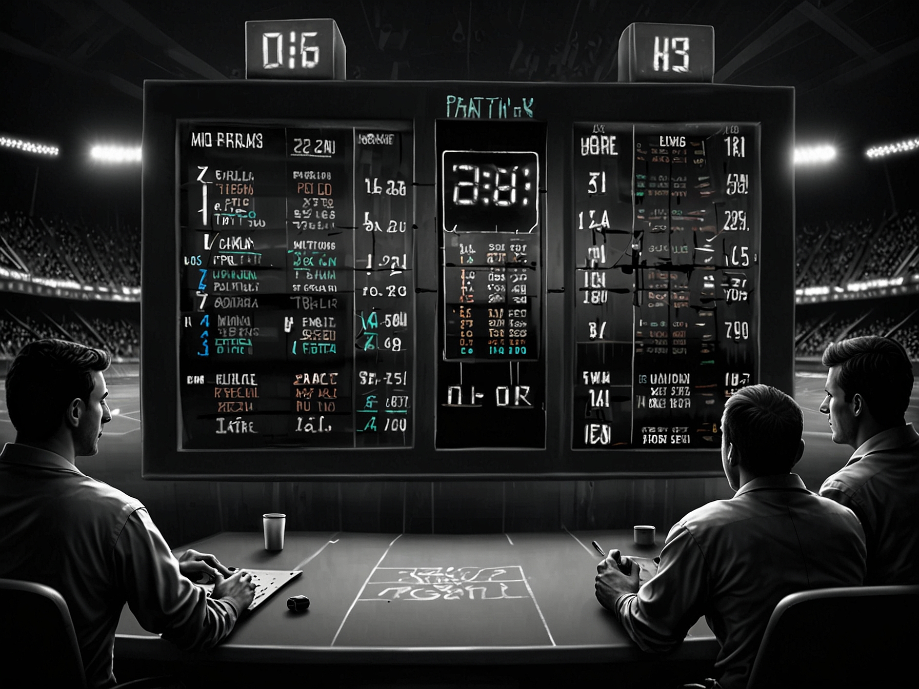 A dramatic moment showing the scoreboard with seconds to go, emphasizing the tension and high stakes for both teams in the final moments of the game.