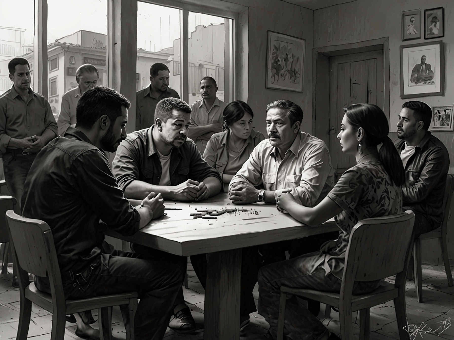 Residents of Querétaro gathered in discussion, showcasing a mix of fear and relief following the shooting incident that targeted organized crime members at a local bar.