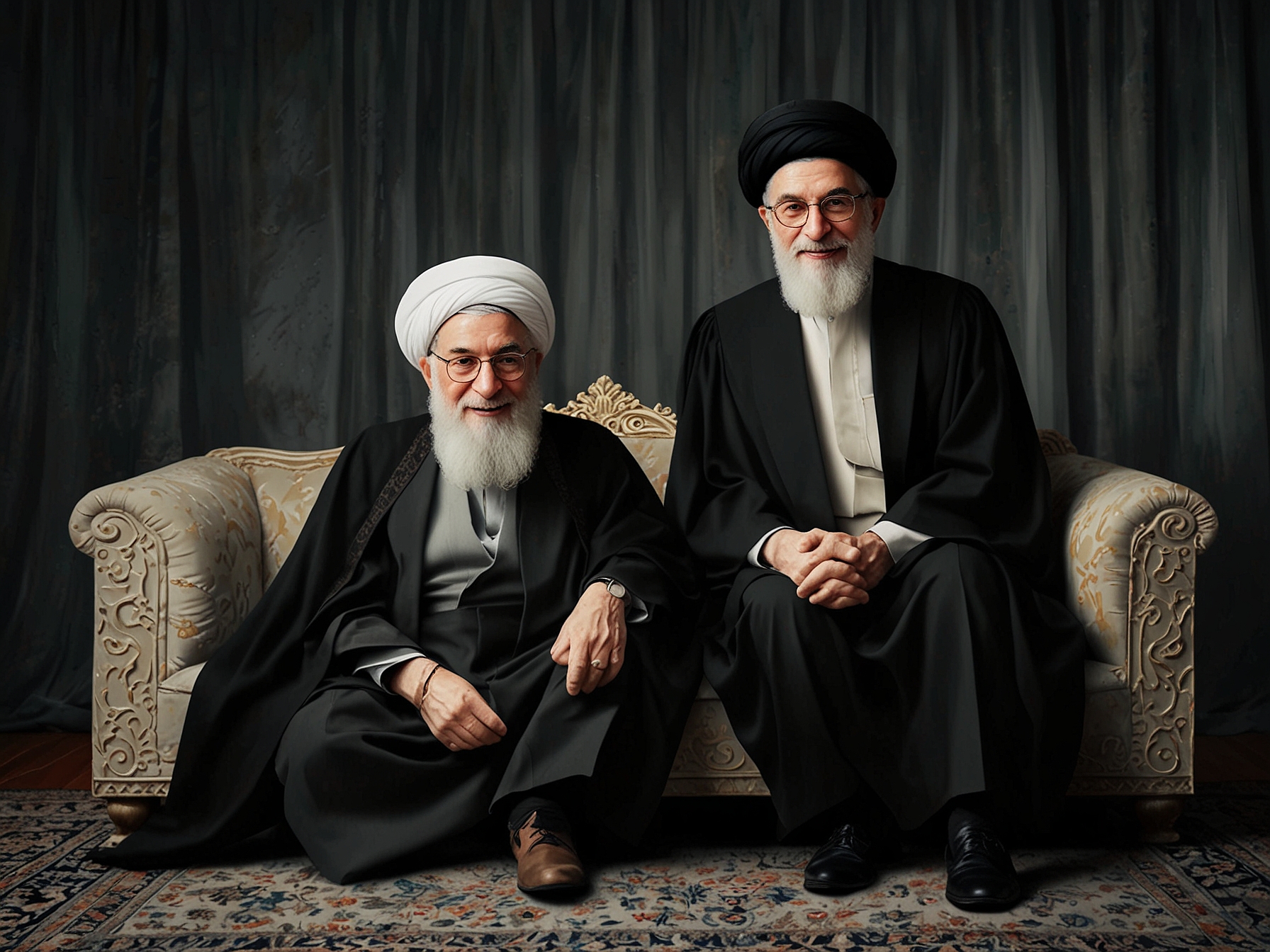 A photo of an Iranian flag with shadows of military figures, representing the ongoing commitment to military alliances reiterated by Khamenei in his recent address.