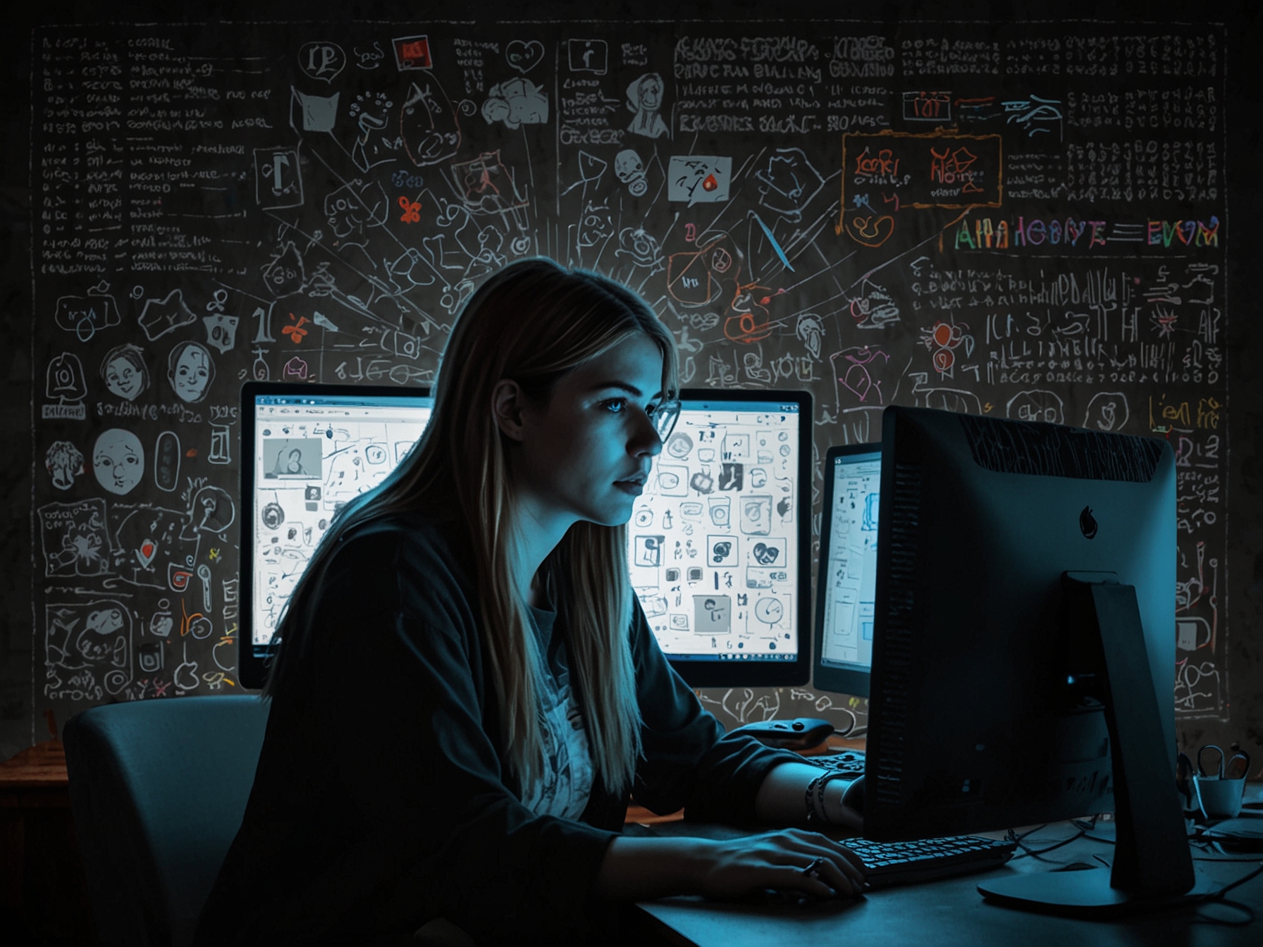 A collage of social media platforms showing warning signs about privacy and digital safety, emphasizing the risks users face in the online environment.