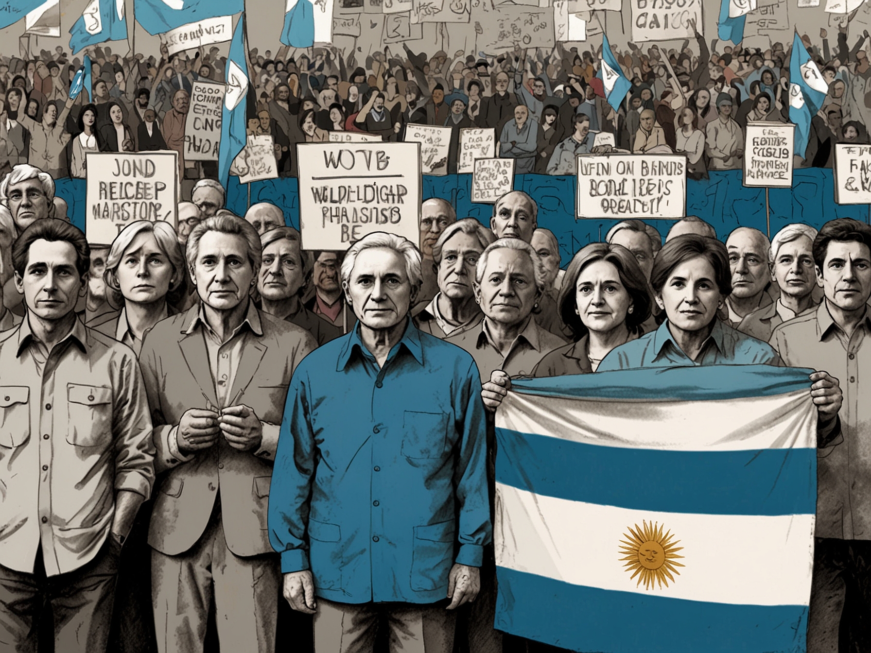 A historical photograph of Carlos Menem and Cristina Kirchner, juxtaposed to emphasize their contrasting political legacies and the current pension debate in Argentina.