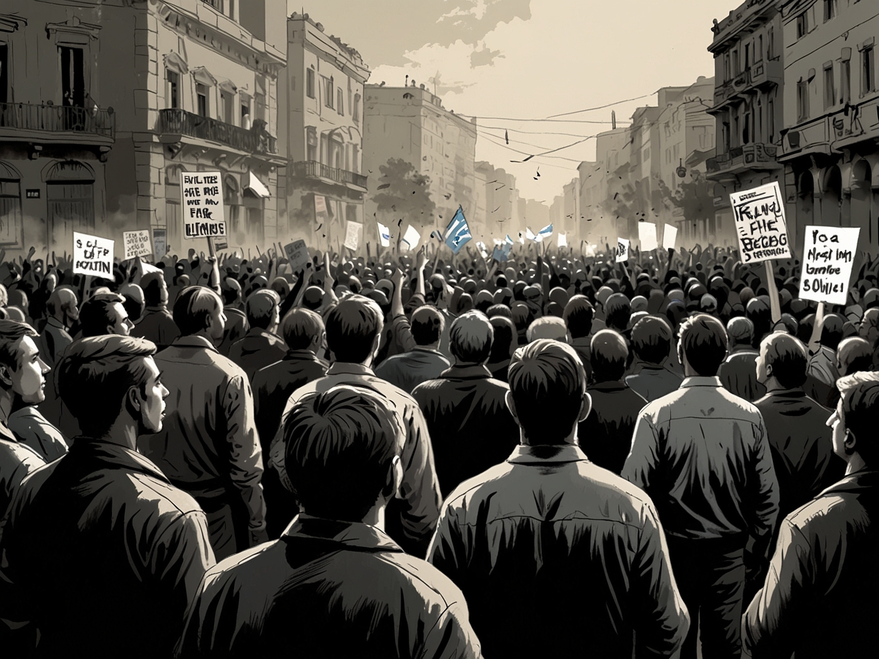 A collage showing historical events of political violence in Argentina, accompanied by contemporary images of protests against rising fascist rhetoric, highlighting the urgency of safeguarding democracy.