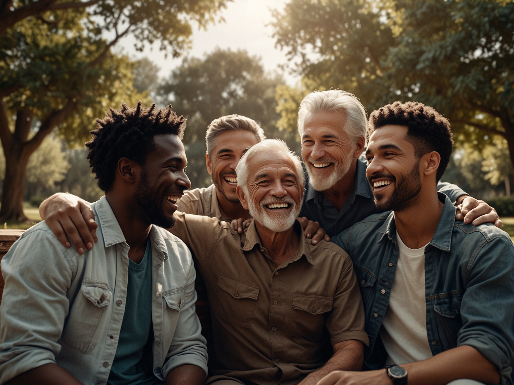 An illustration of a father and son sharing a moment of bonding, reinforcing the message of strong family ties and the importance of positive role models in nurturing the next generation.