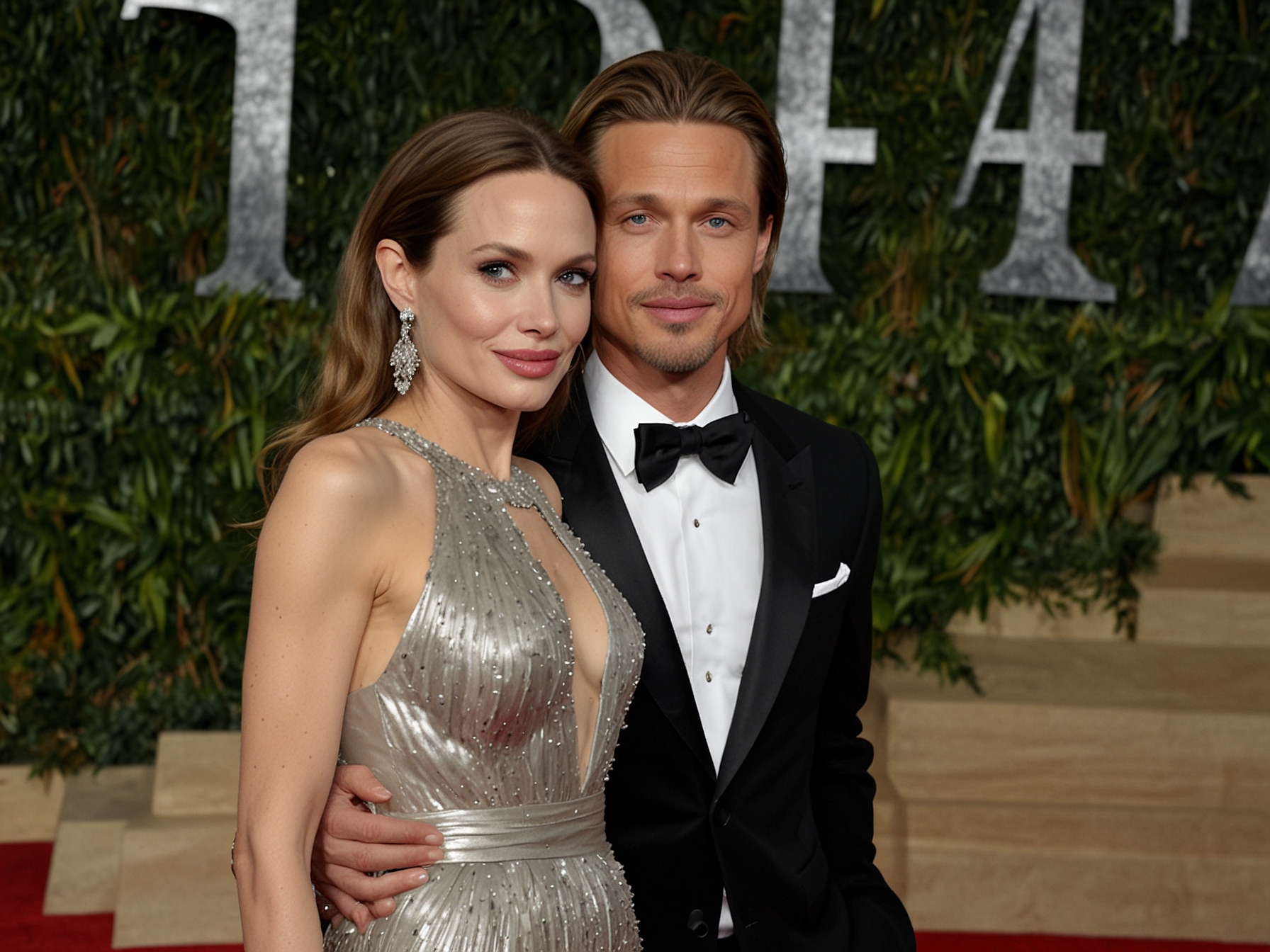Knox Jolie-Pitt smiling confidently on the red carpet at the Governors Awards, standing shoulder to shoulder with his celebrated mother, Angelina Jolie. Their outfits complement each other, showing a mix of elegance and youthful style amidst a star-studded backdrop.