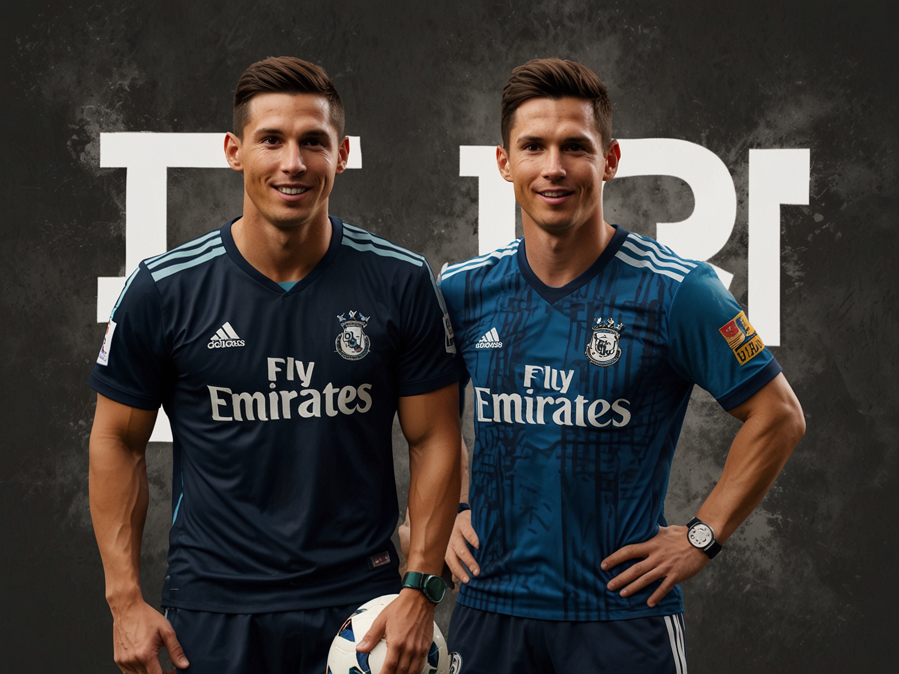 An illustrated image of the YouTube logo surrounded by football paraphernalia, representing the intersection of sports and social media excitement around Ronaldo's next guest reveal.