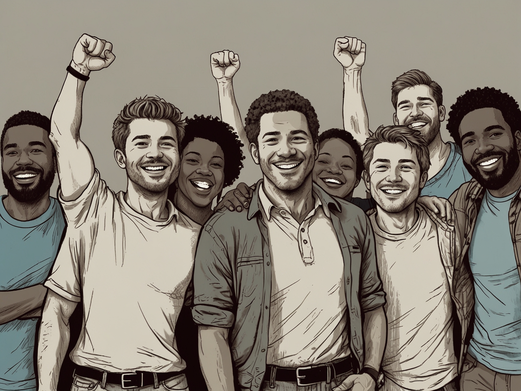 A vibrant poster displaying uplifting quotes centered around men's strengths and unique qualities, capturing the essence of International Men’s Day.